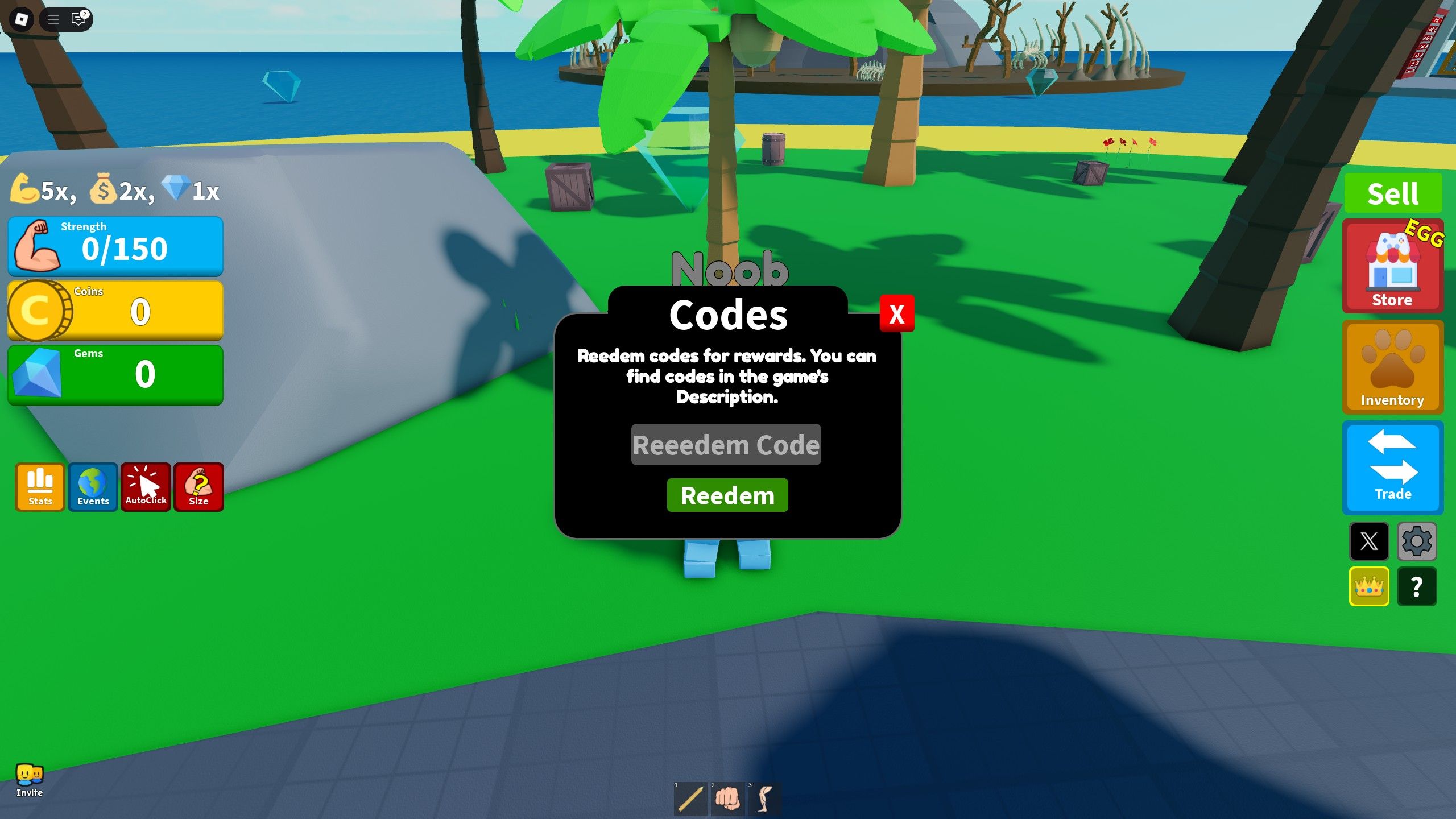 the codes box in Epic Lifting Simulator on Roblox