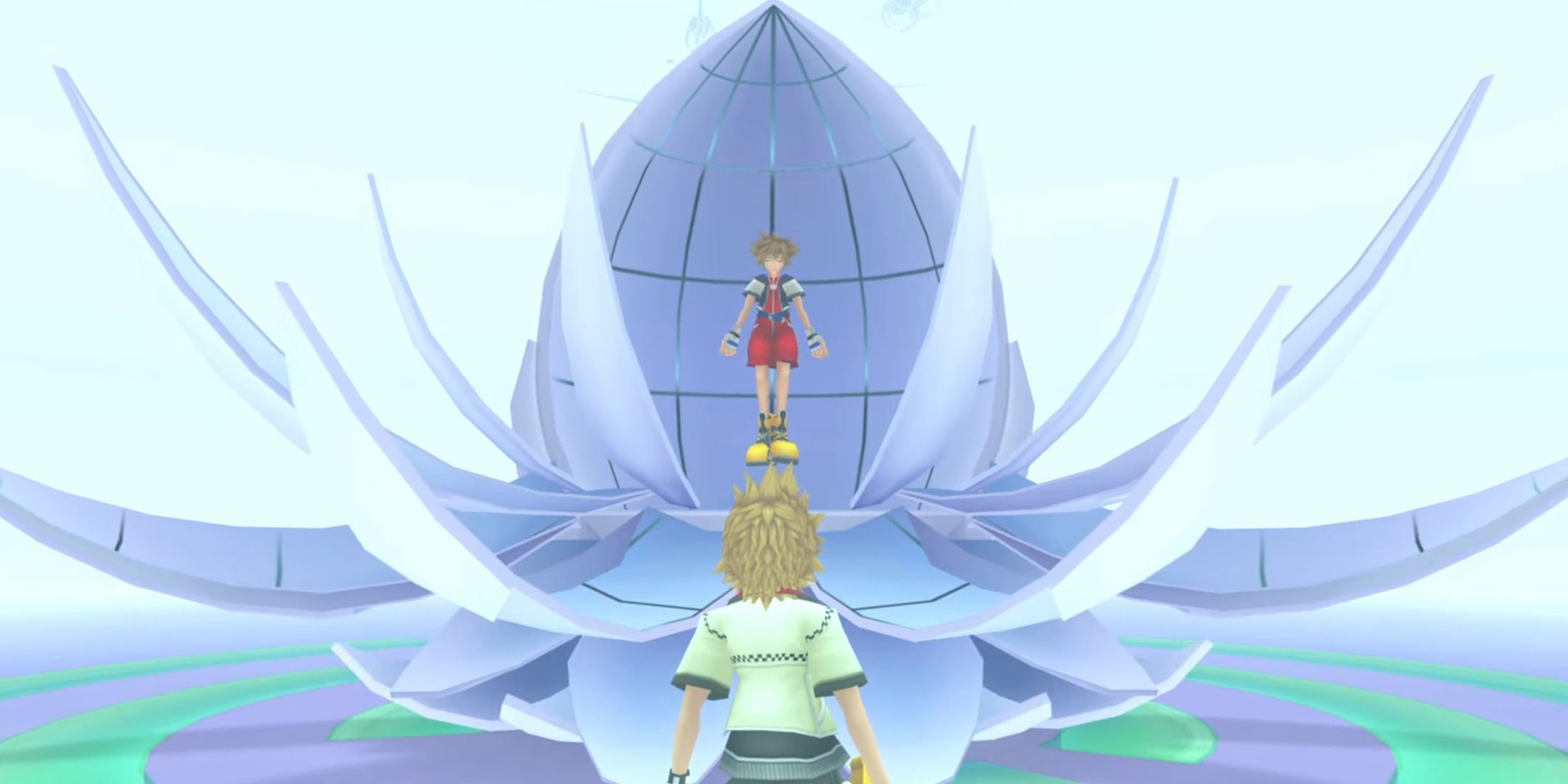 Roxas meets Sora in Kingdom hearts 2.