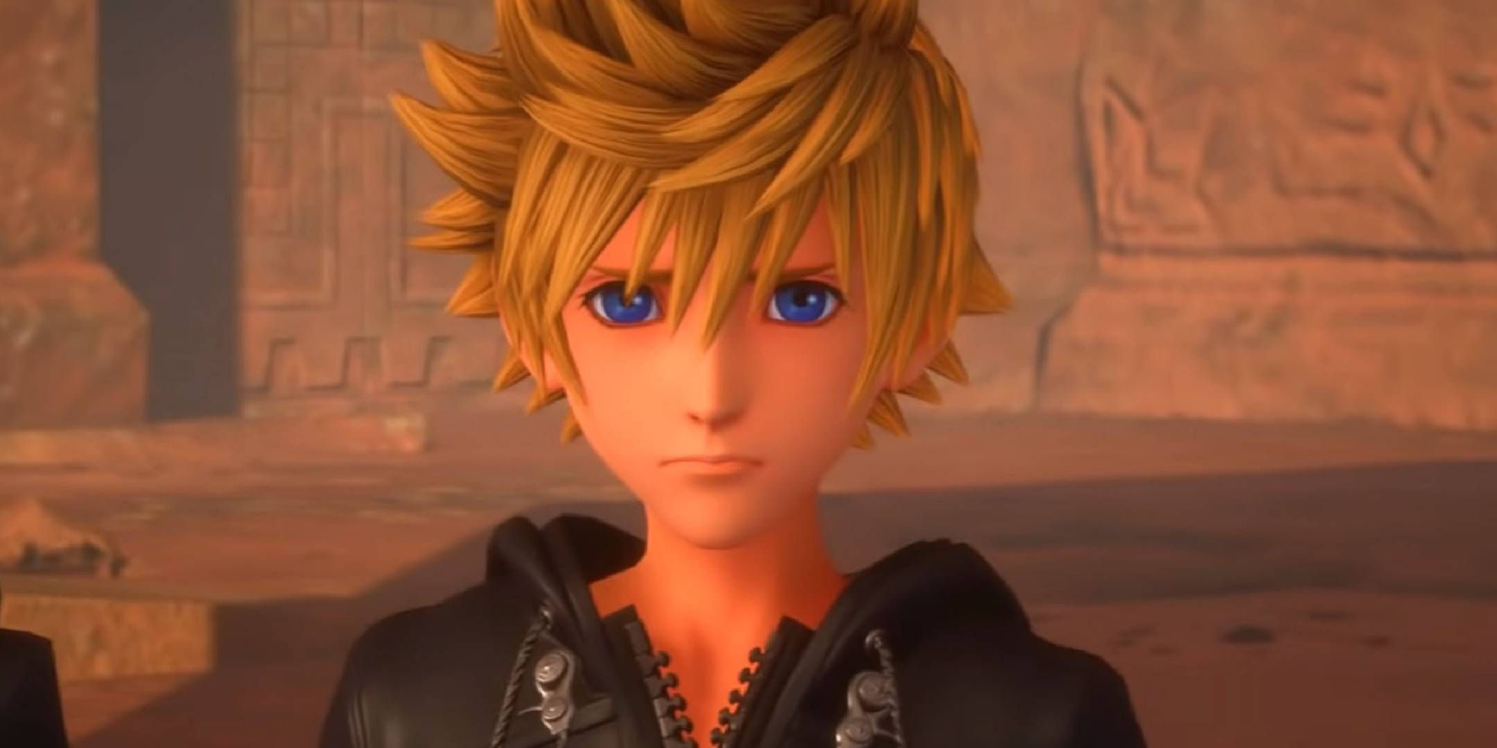 Screenshot from Kingdom Hearts of Roxas looking sad.