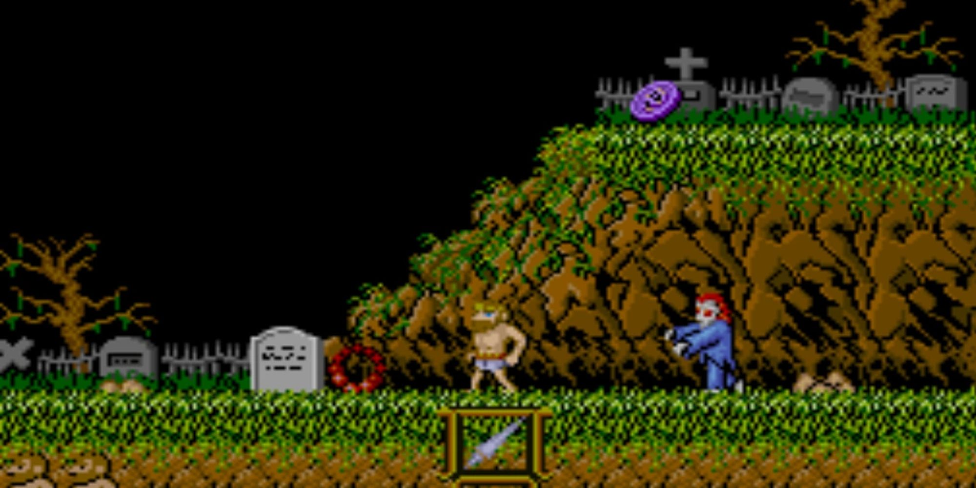 Sir Arthur in his underwear in Ghosts N Goblins.