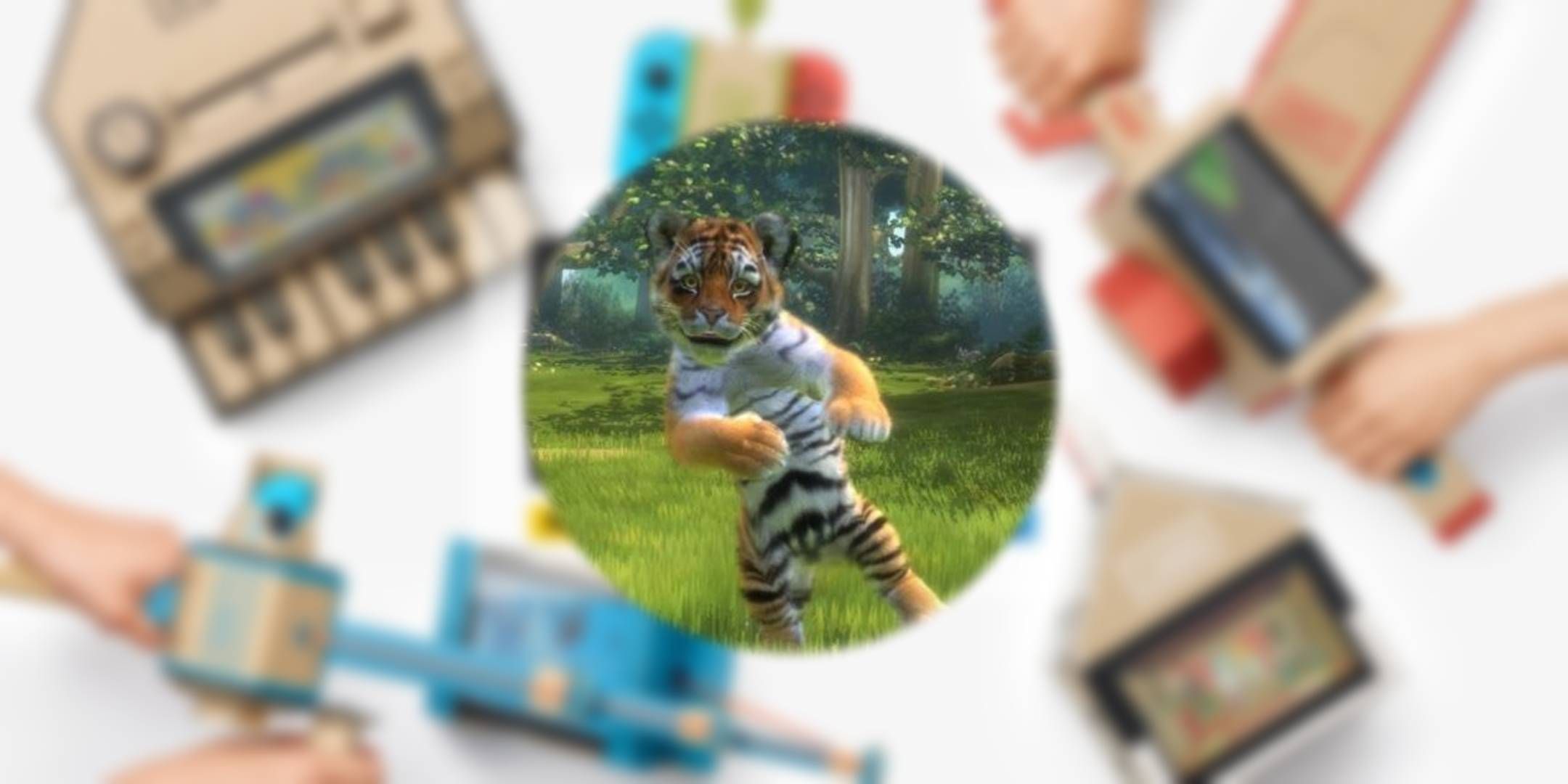 Tiger from Kinectimals posing on Nintendo LABO promo image.