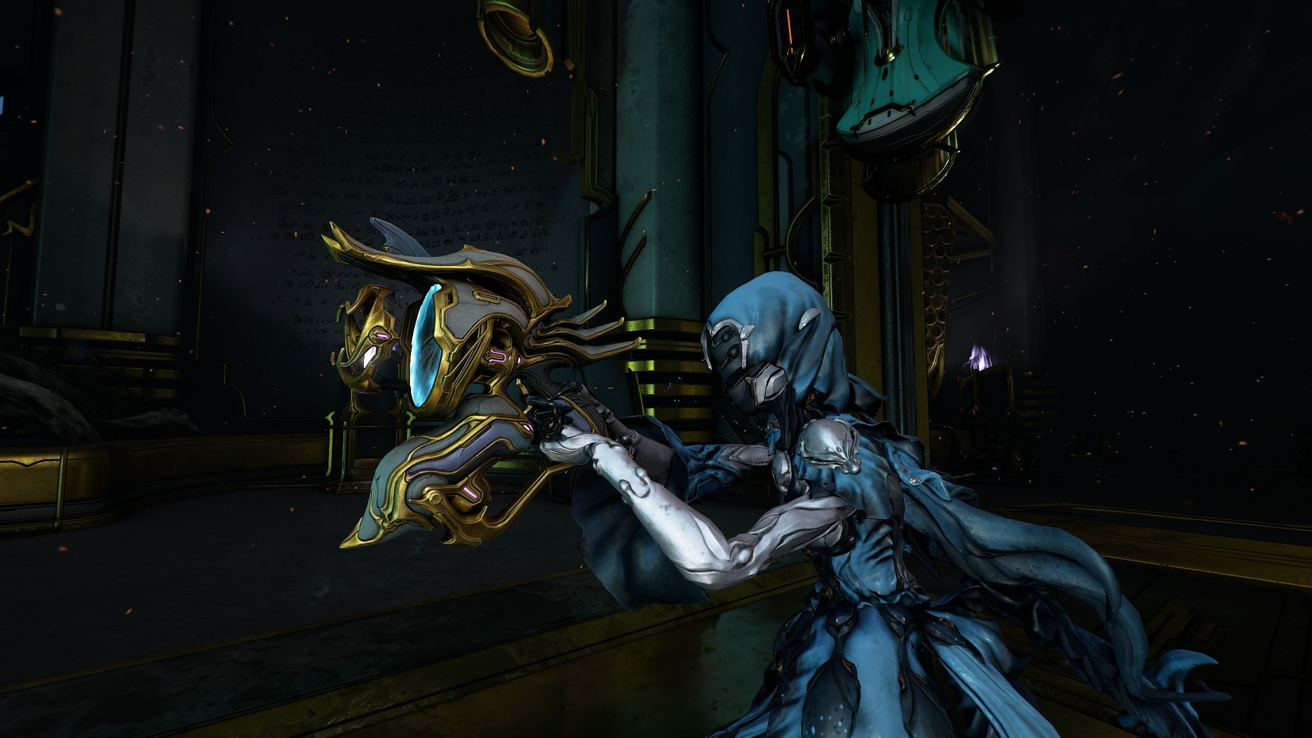 Yareli wielding the Kompressa Prime in Warframe.