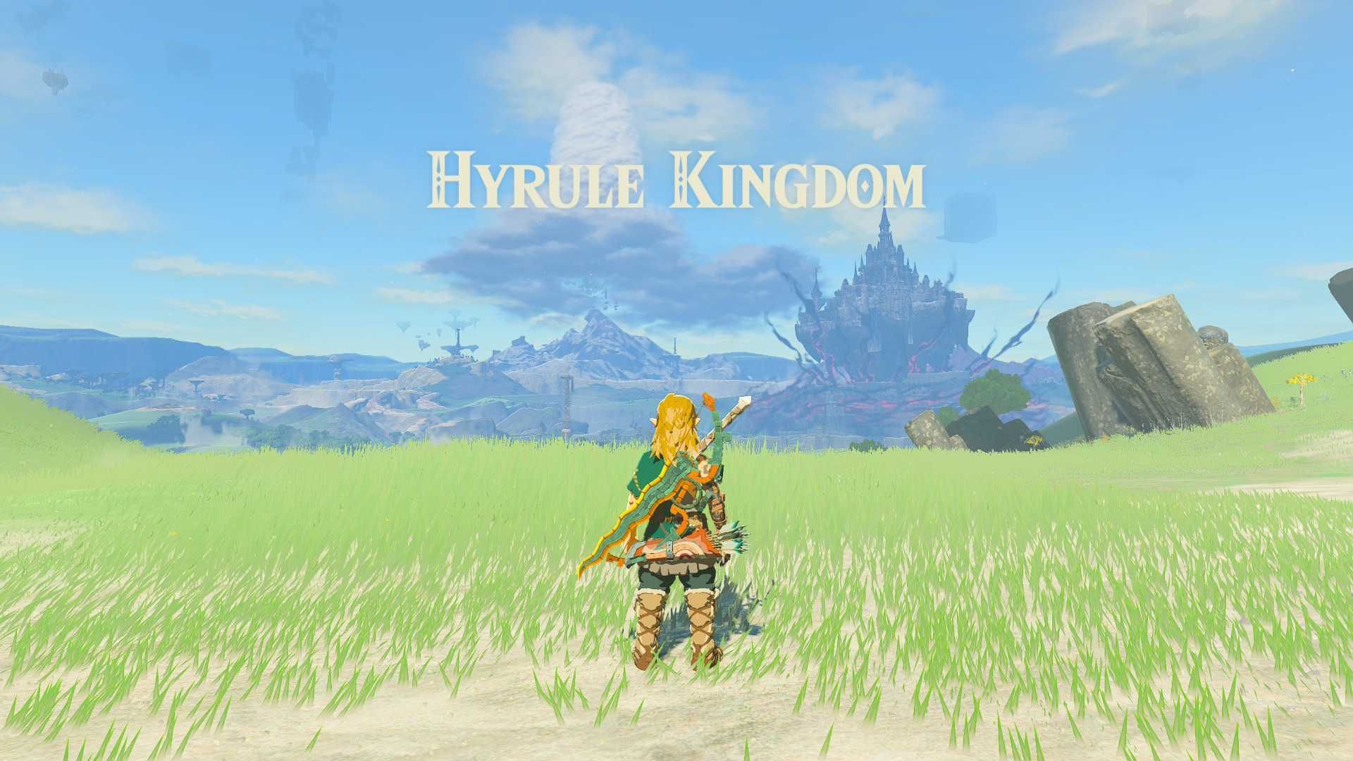Zelda Tears of the Kingdom Switch 2 Linking Standing In Hyrule Field.