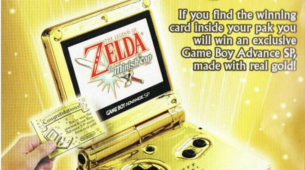 24k gold Game Boy Advance SP Minish Cap.
