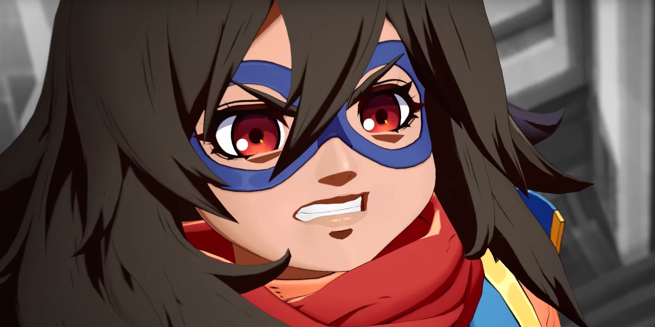 A close up of Ms Marvel in Tokon Fighting Souls