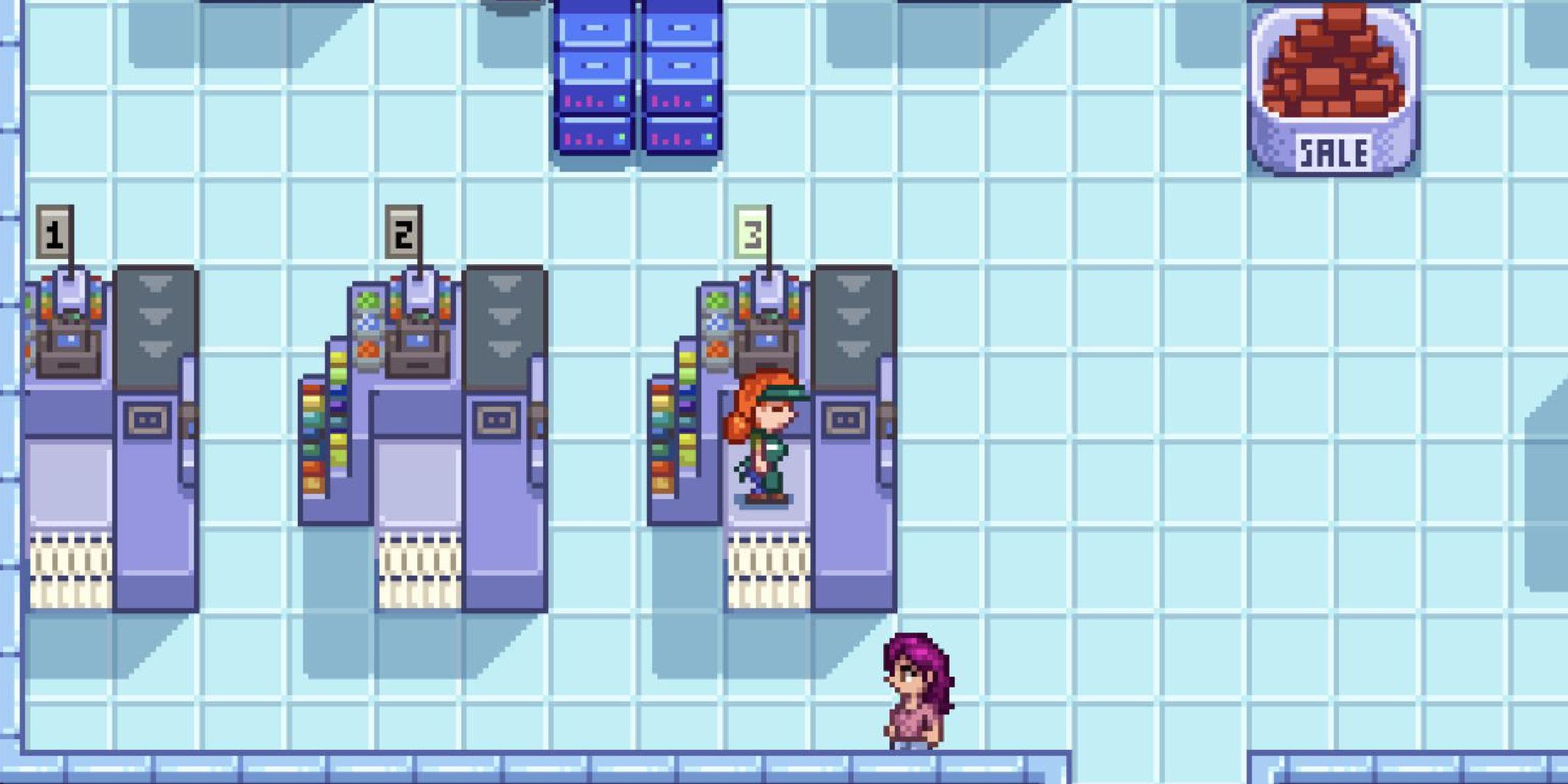 A picture of the inside of JojaMart in Stardew Valley.