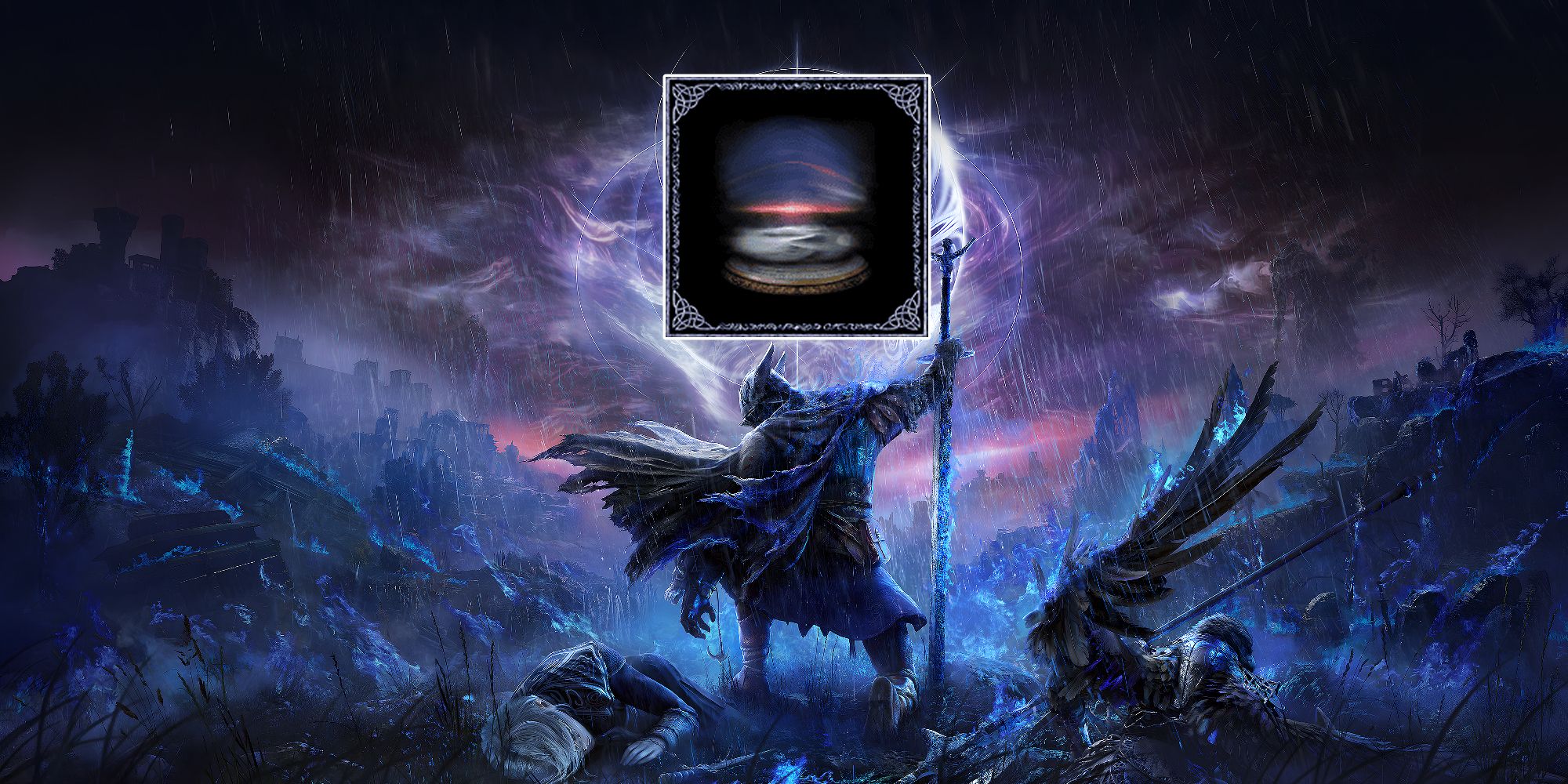 A spellcaster overseeing Elden Ring Nightreign with the Nightlord Conquerer symbol.