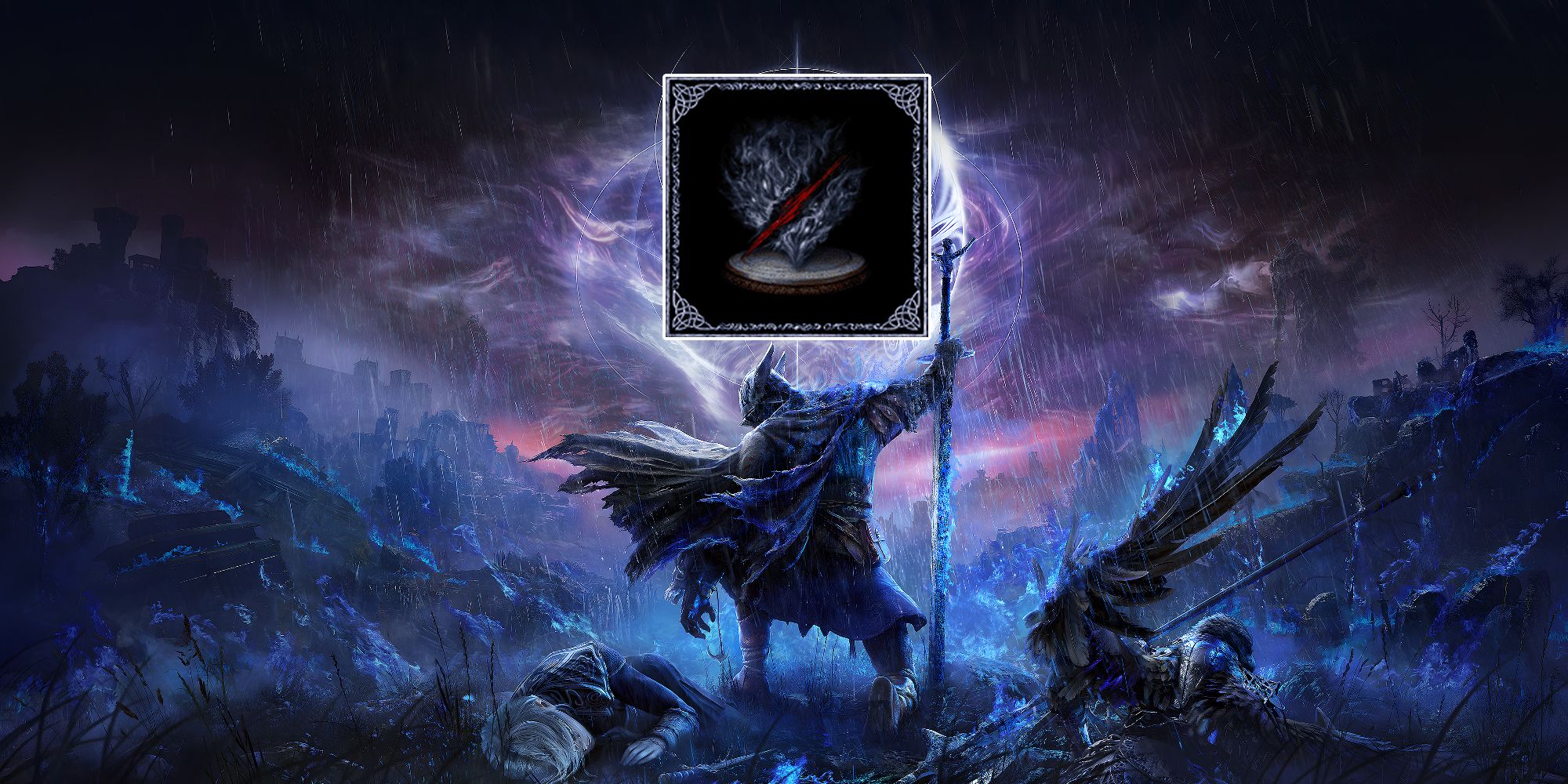 A spellcaster overseeing Elden Ring Nightreign with the Untold Power symbol.