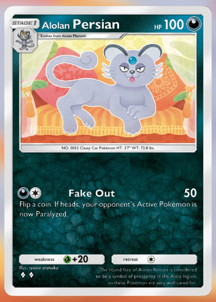 Alolan Persian from Extradimensional Crisis in Pokemon TCG Pocket.