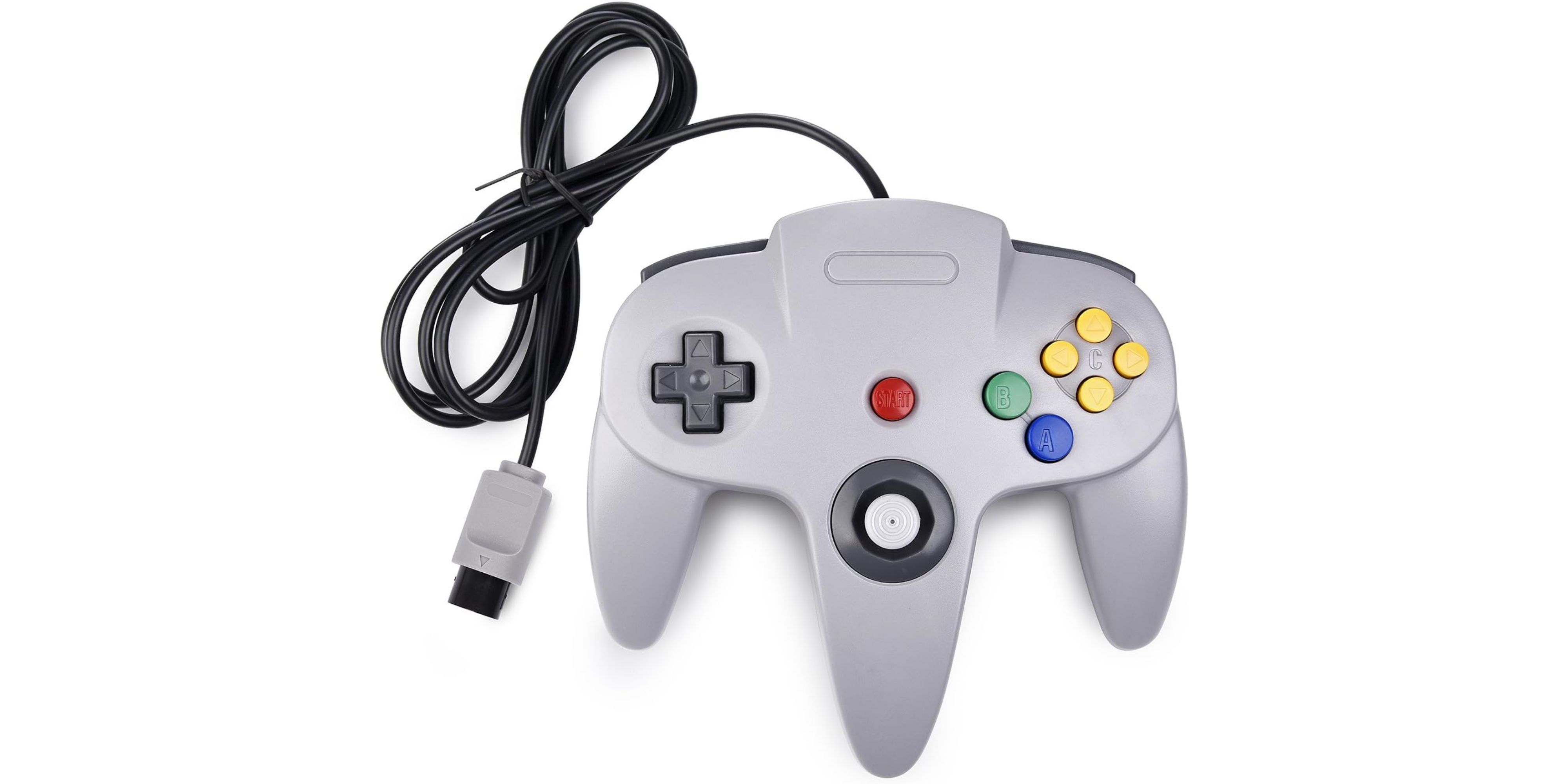 An N64 controller is shown on a white background.