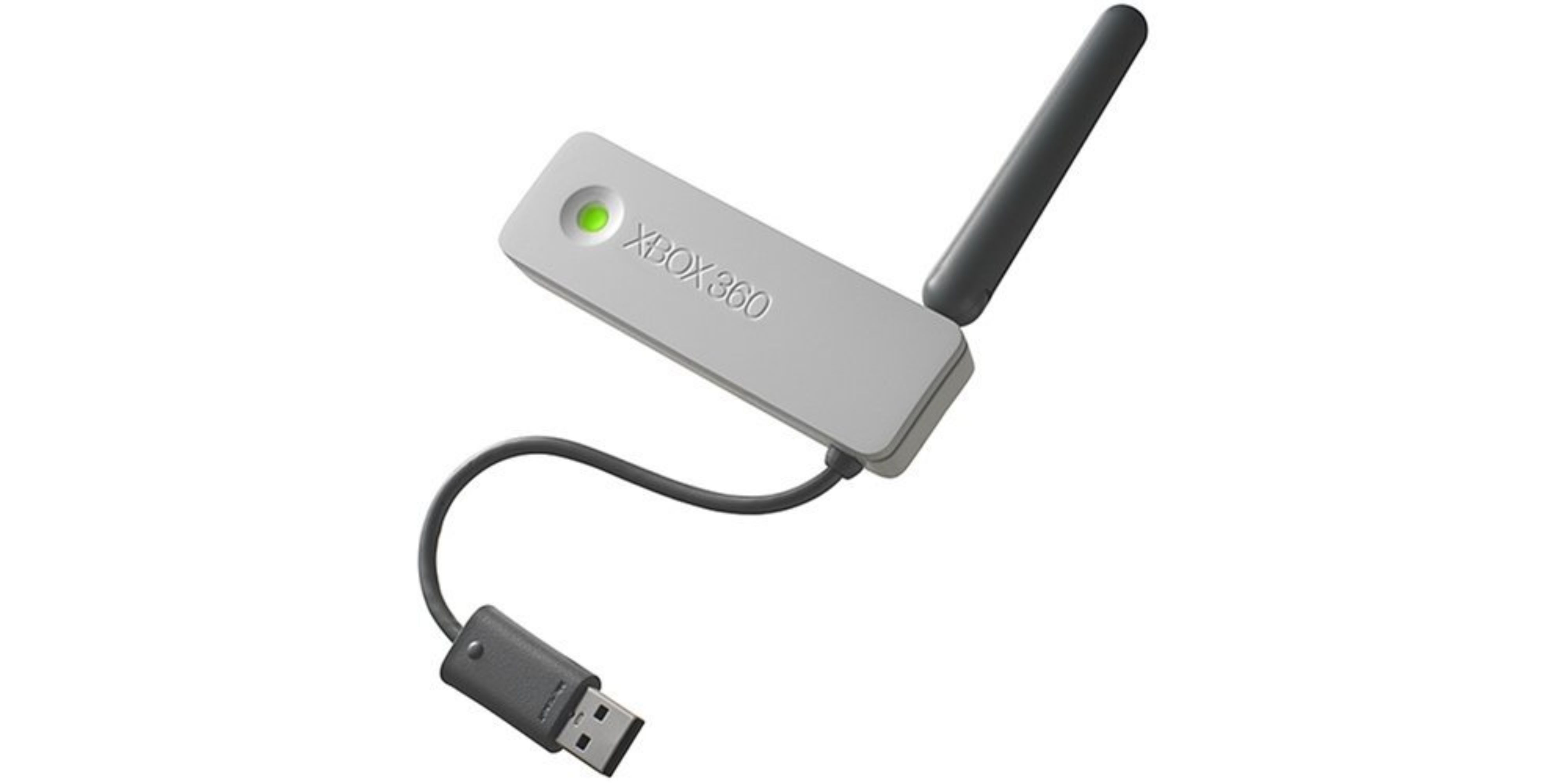An Xbox 360 Wireless Network Adapter is shown on a white background.