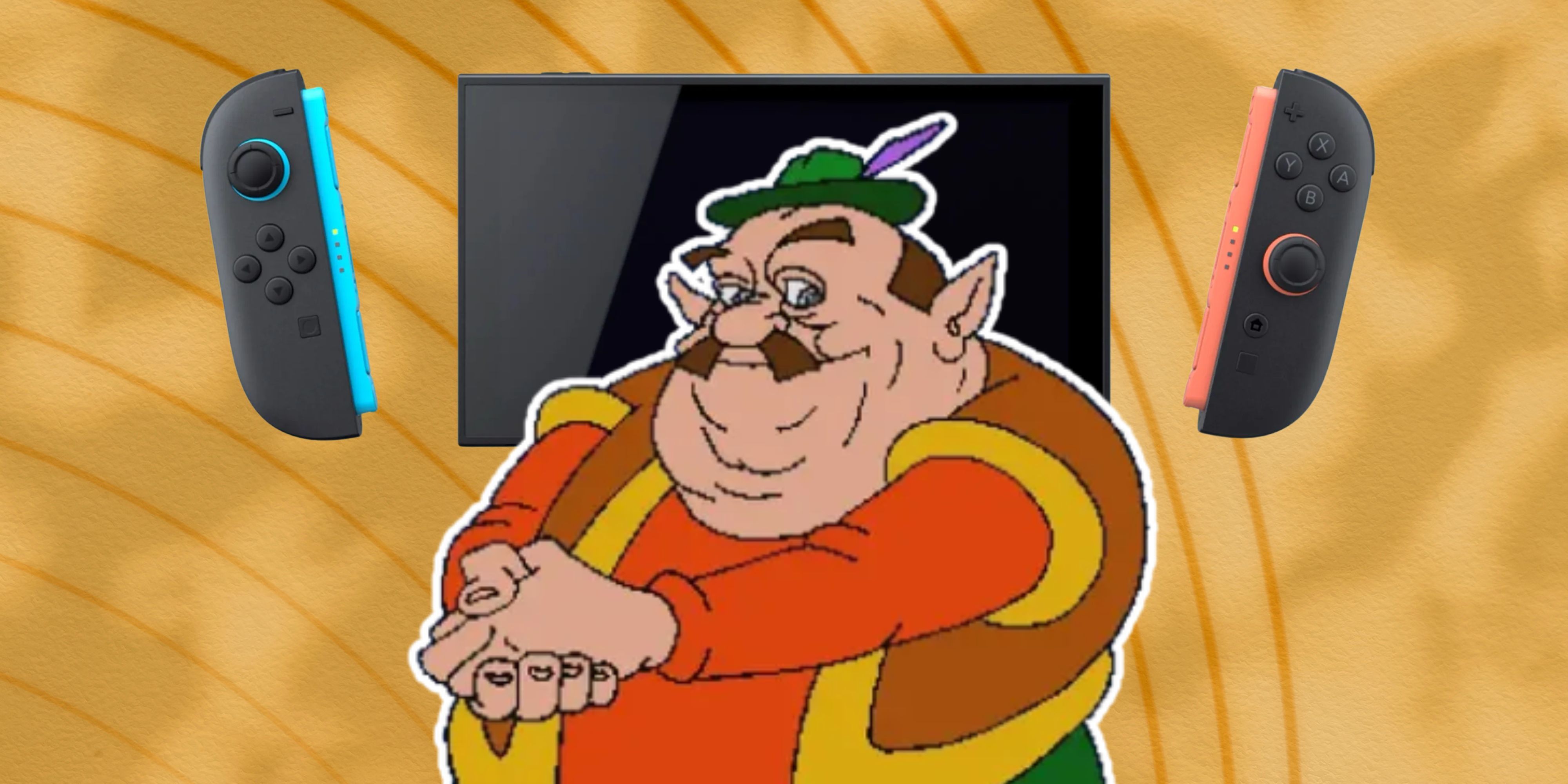 Arguing Man Meme from CDI Zelda on orange background
