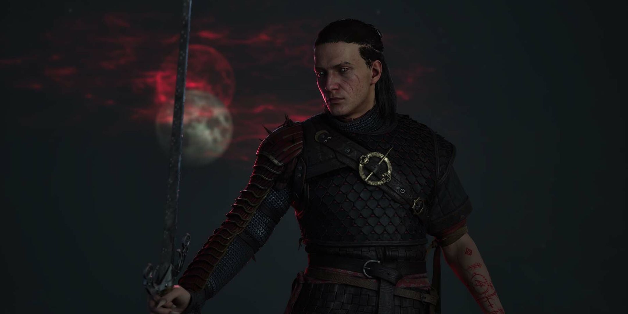 Blood of Dawnwalker Coen Standing In Front Of Moon