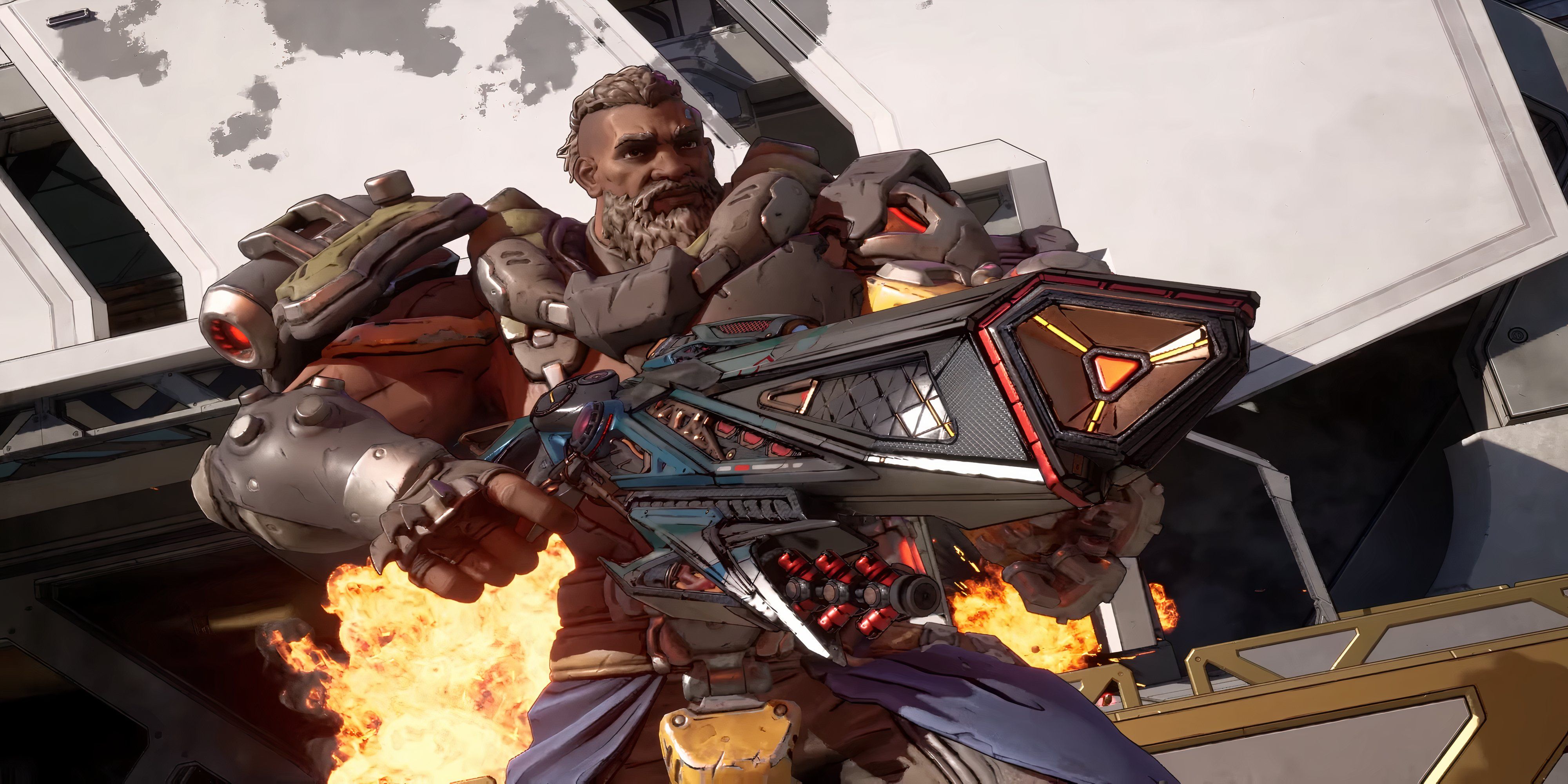 borderlands 4 vault hunter weilding a giant gun.