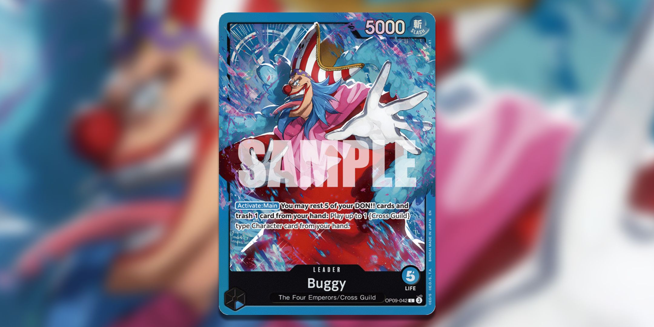 Buggy reprint leader from ST25 from One Piece Card Game.