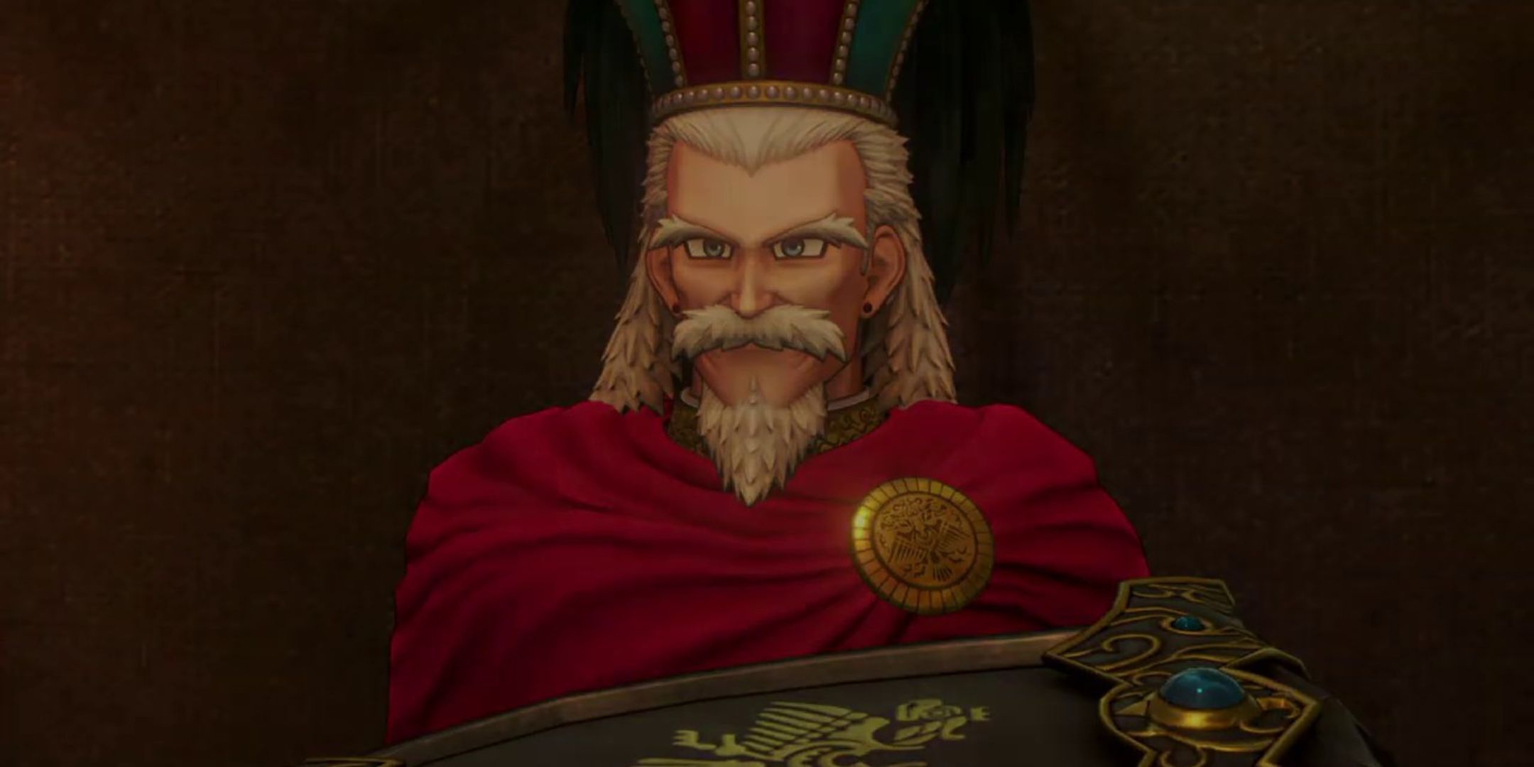 King Carnelian in Dragon Quest 11 in his royal attire.