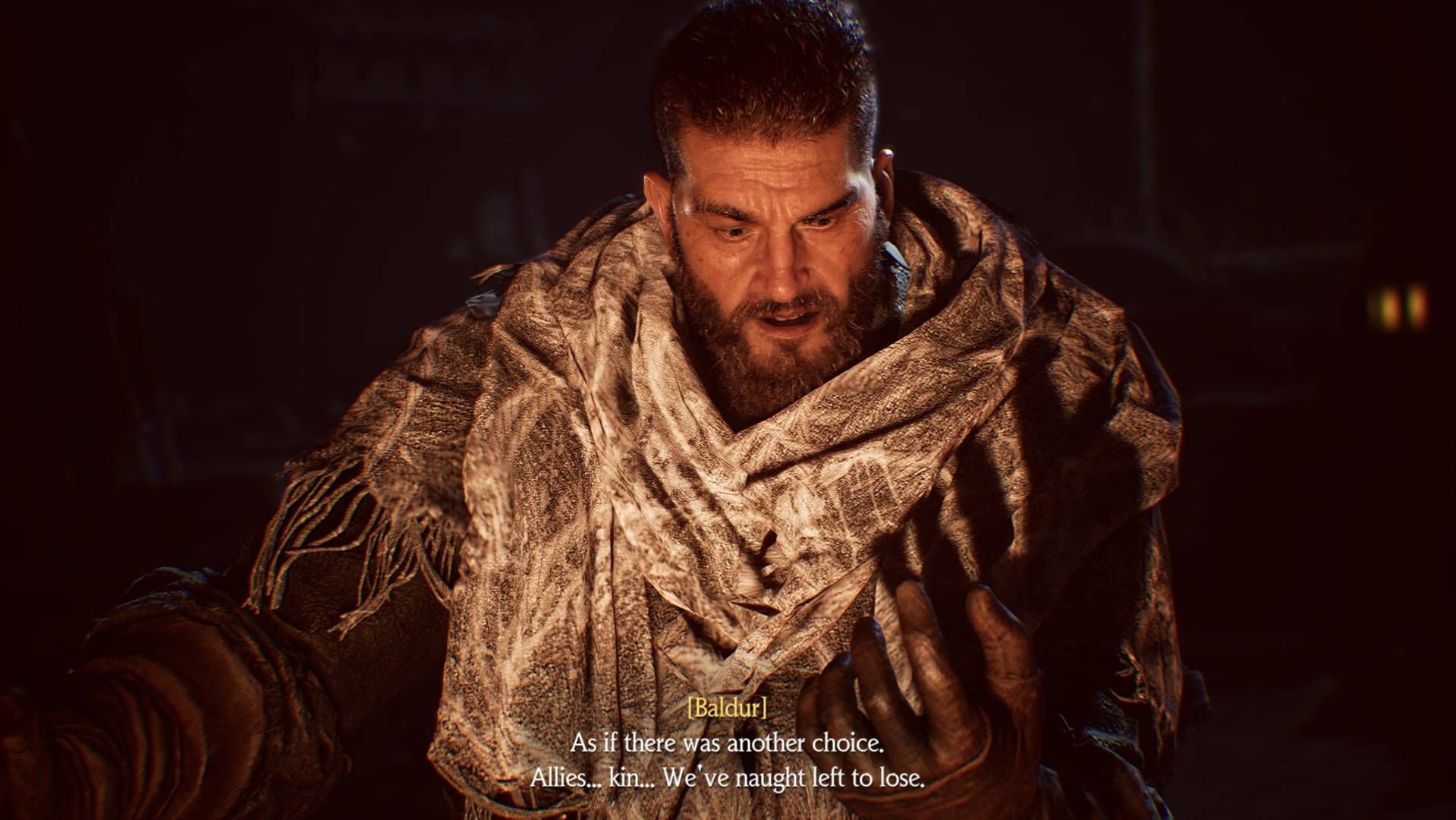 Chrono Odyssey, the character Baldur gesturing in front of a fire.-1