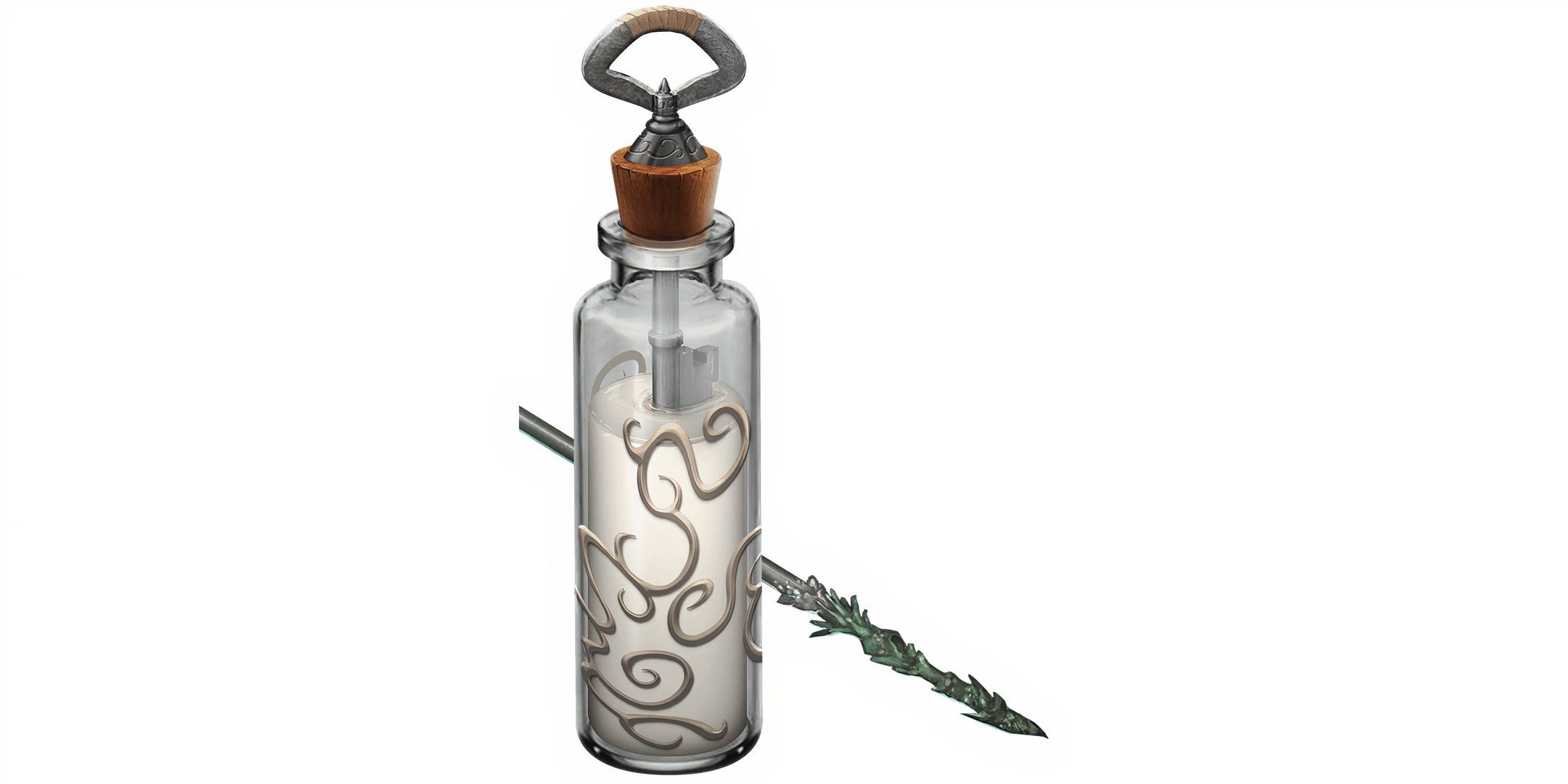 A bottle of white liquid in DND.