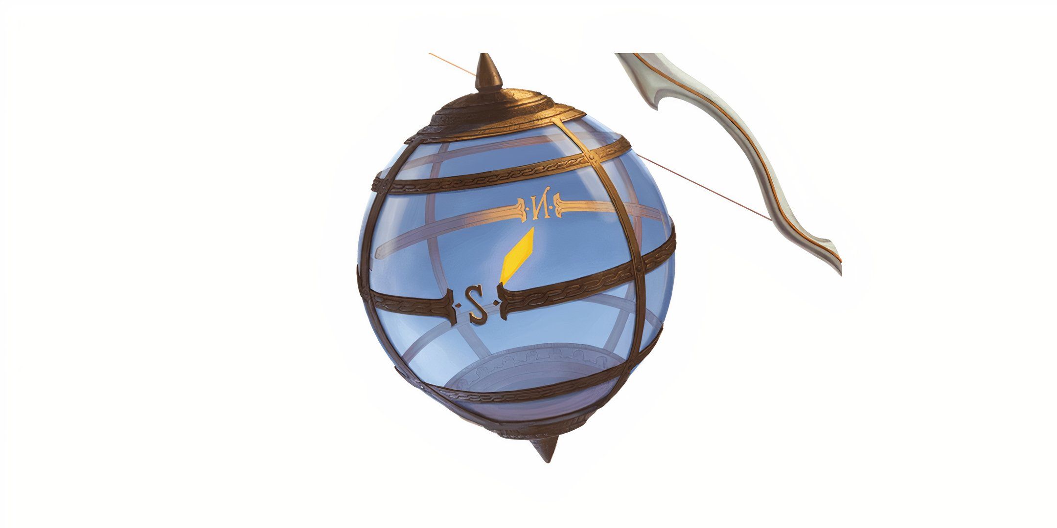 An orb of direction, a blue orb with a compass rose on it in DND.