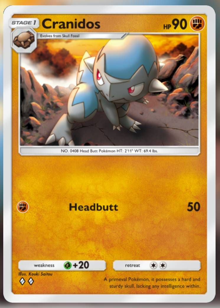 The Cranidos card, from Pokemon TCG Pocket's Space-Time Smackdown expansion.