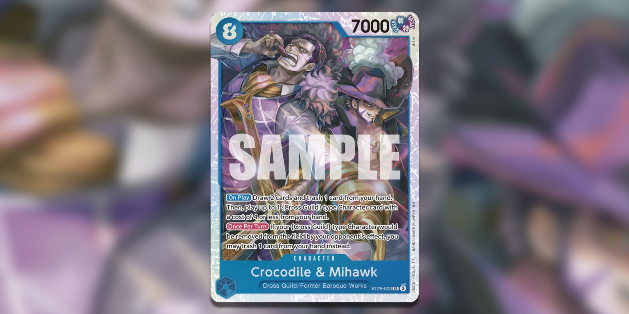 Crocodile and Mihawk from ST25 from One Piece Card Game.
