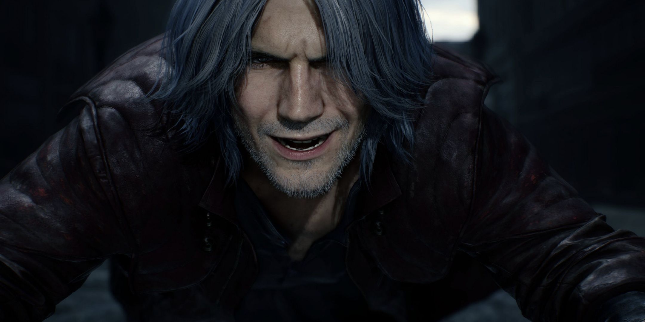 Dante from Devil May Cry 5 riding his motorcycle.