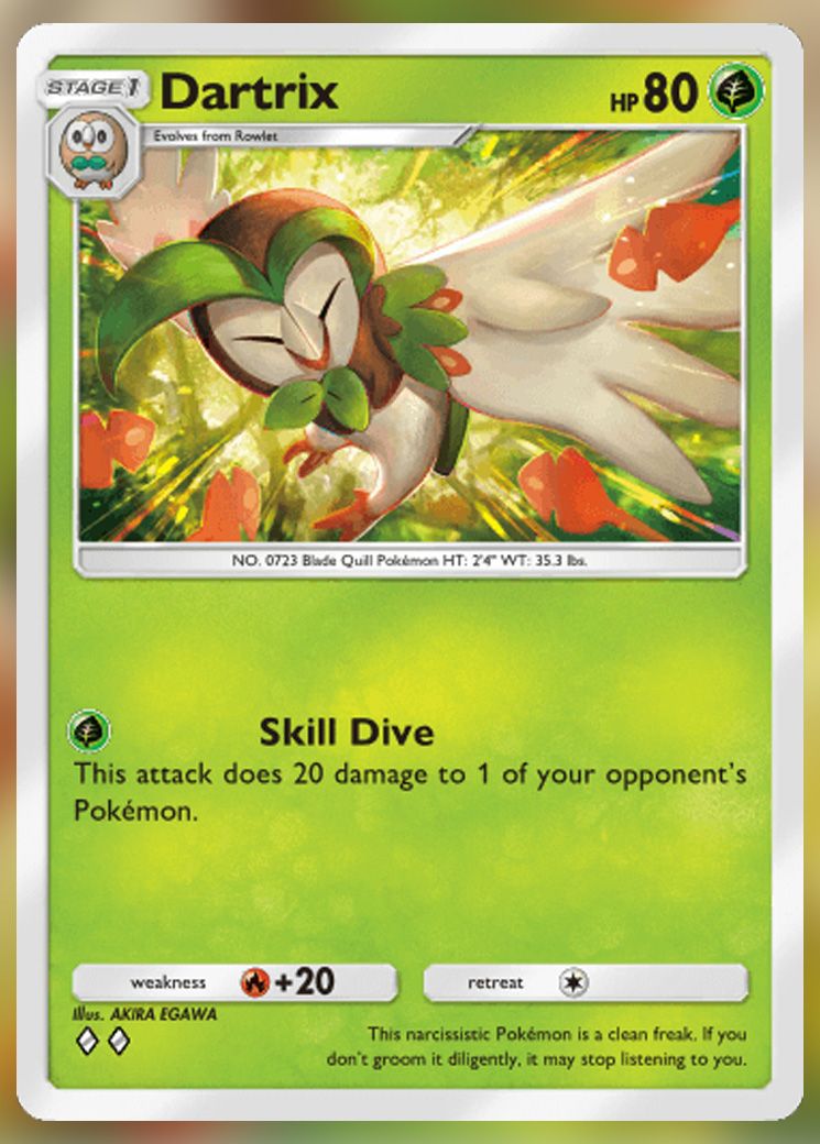 Dartrix from Extradimensional Crisis in Pokemon TCG Pocket.