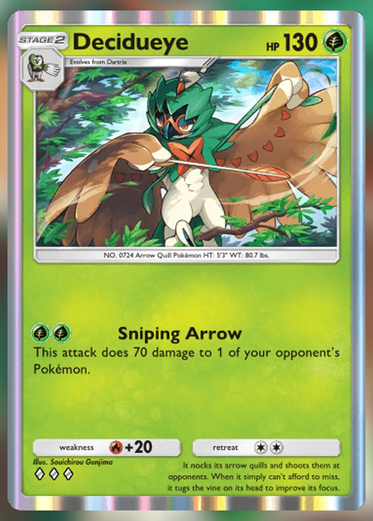 Decidueye from Extradimensional Crisis in Pokemon TCG Pocket.