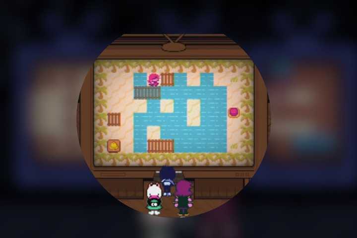 A bridge puzzle from chapter 3 of Deltarune.