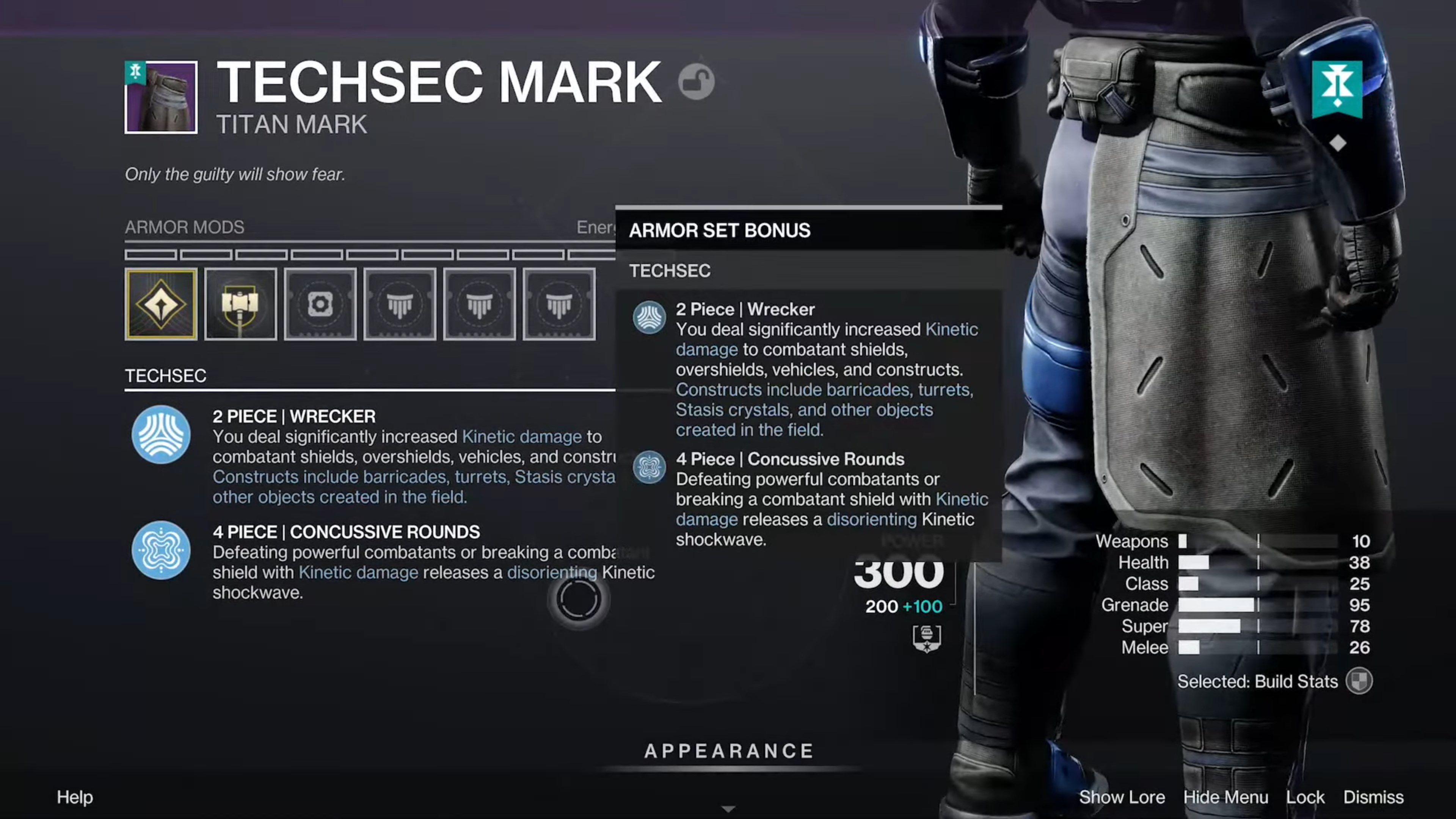 Destiny 2 Techsec Armor Set Bonuses