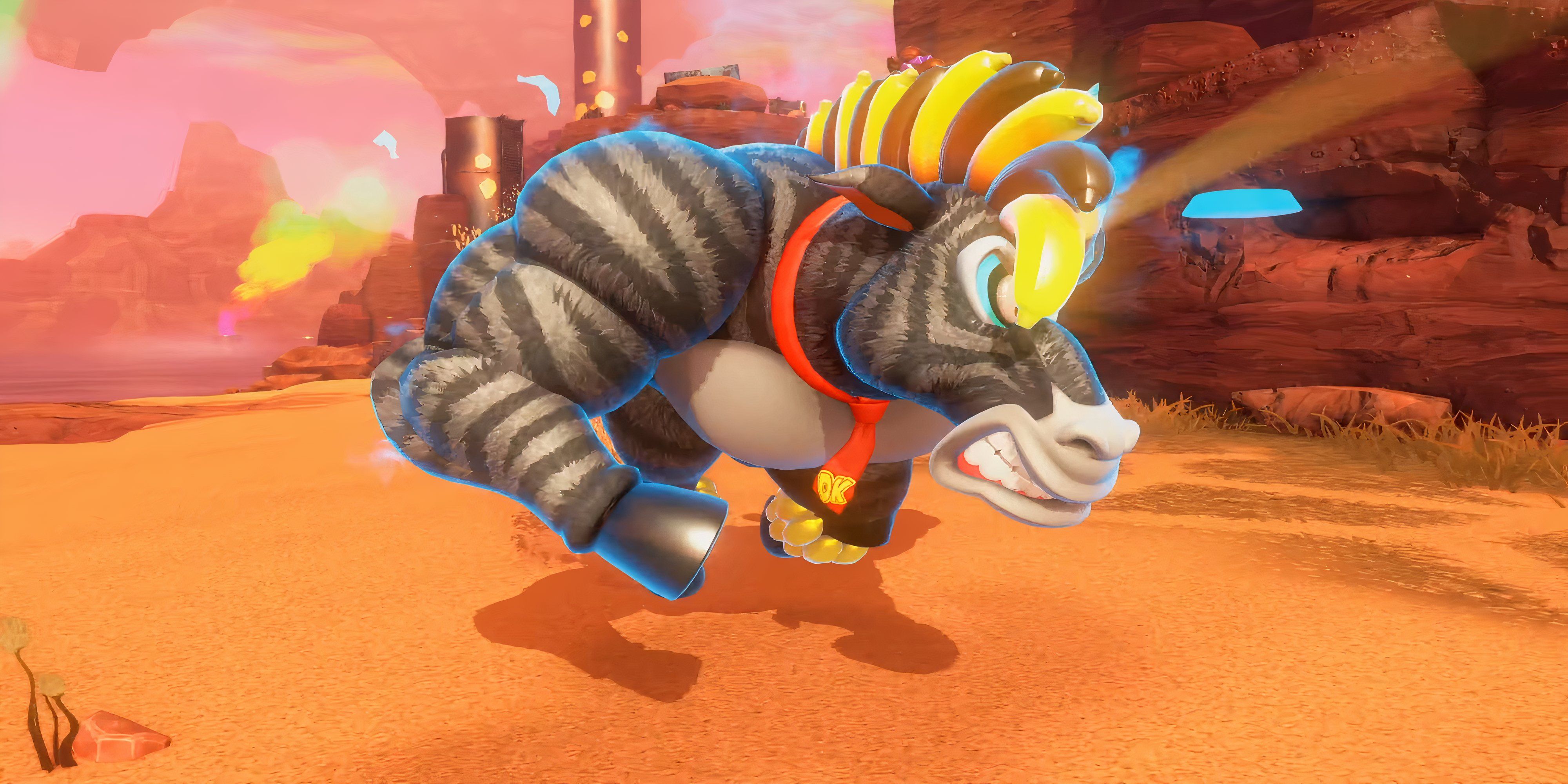 Donkey Kong in his zebra bananza form.