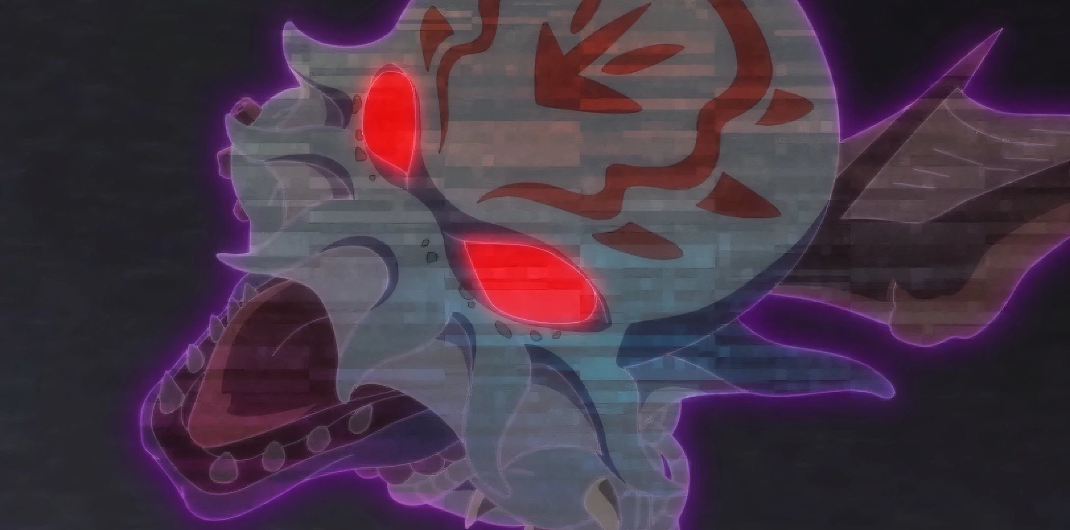 Dragomon from Digimon Ghost Game as a hologram.