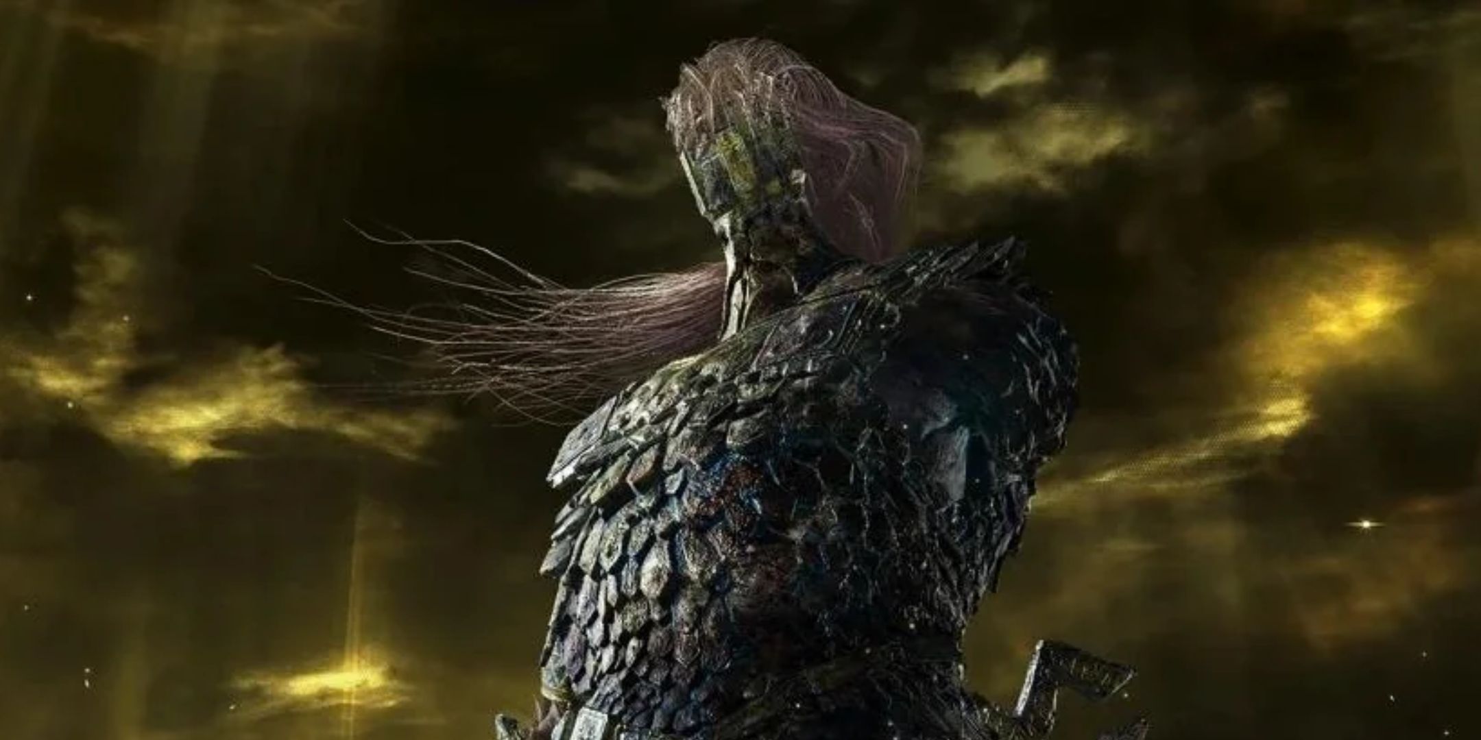 A close-up of the Enhanced Darkdrift Knight from Elden Ring Nightreign