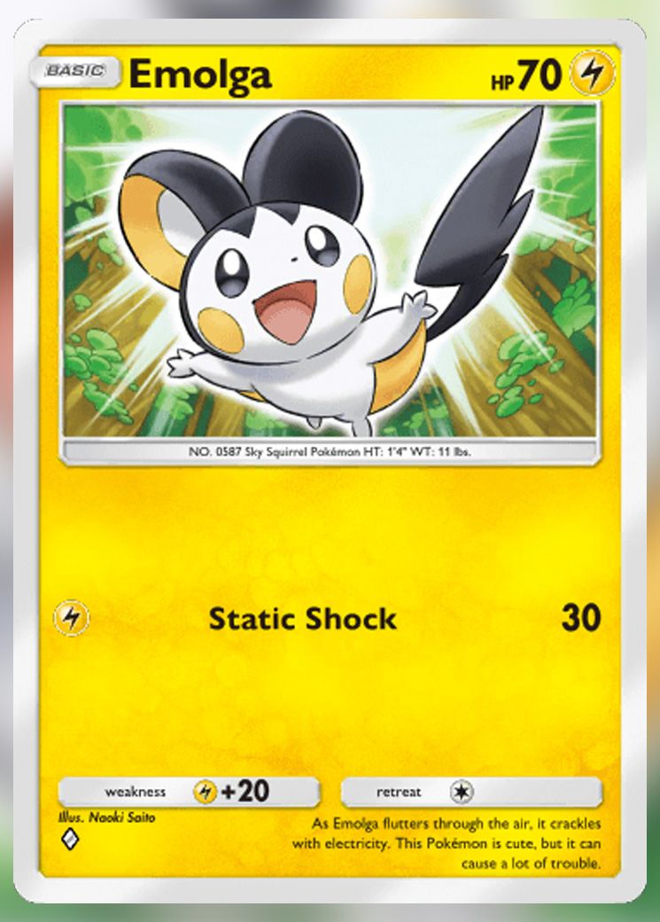 Emolga from Extradimensional Crisis in Pokemon TCG Pocket.