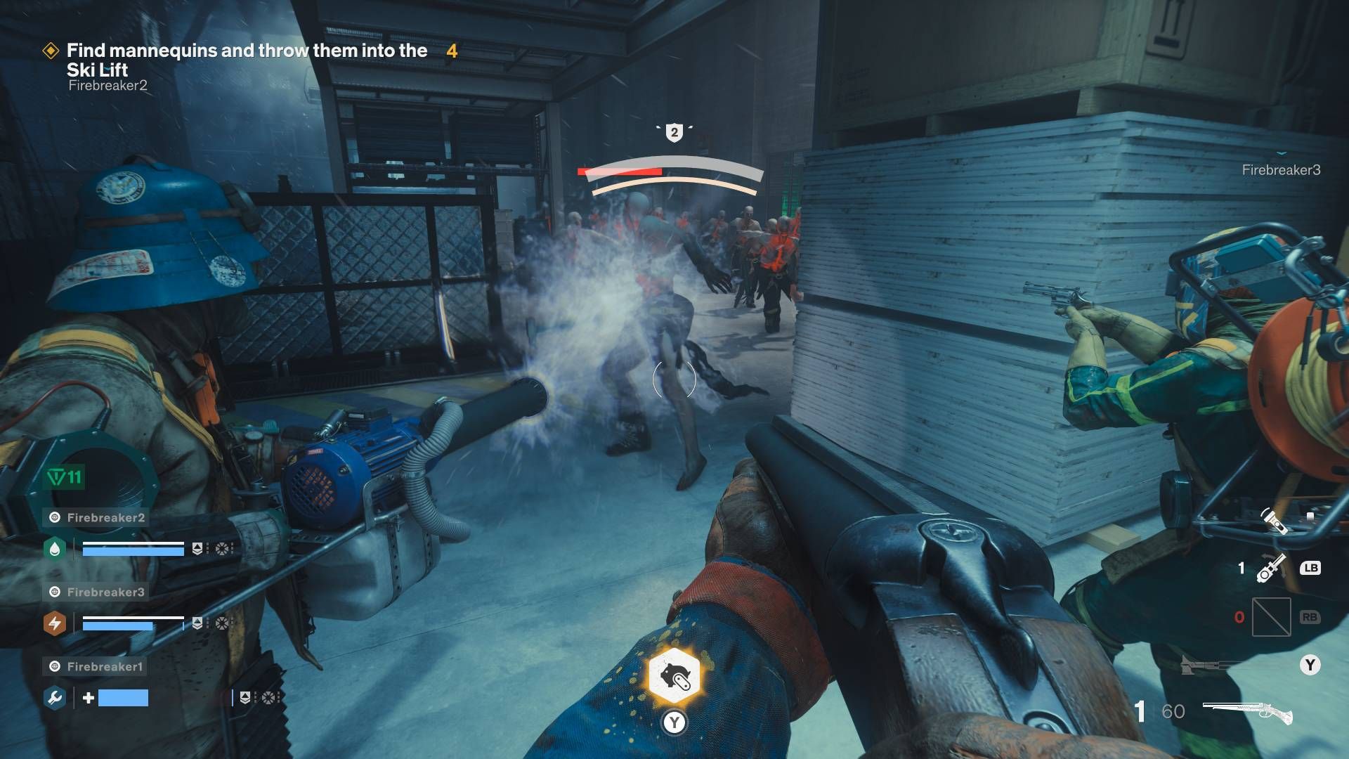 FBC_ Firebreak Team Fighting The Hiss With Water And Guns.
