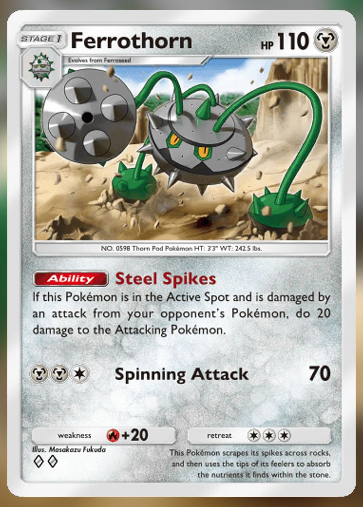 Ferrothorn from Extradimensional Crisis in Pokemon TCG Pocket.