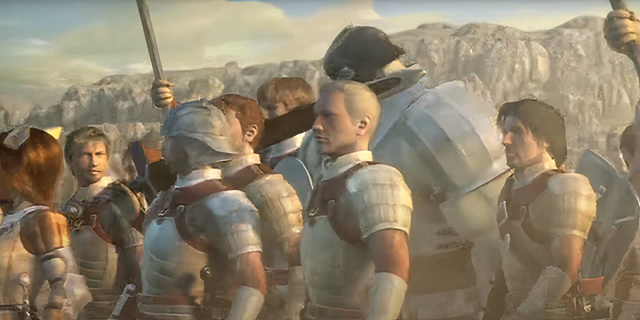 An army prepared for the fierce battle in Final Fantasy 11.