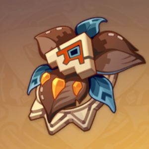 Genshin Impact scroll of the hero of cider city artifact icon.