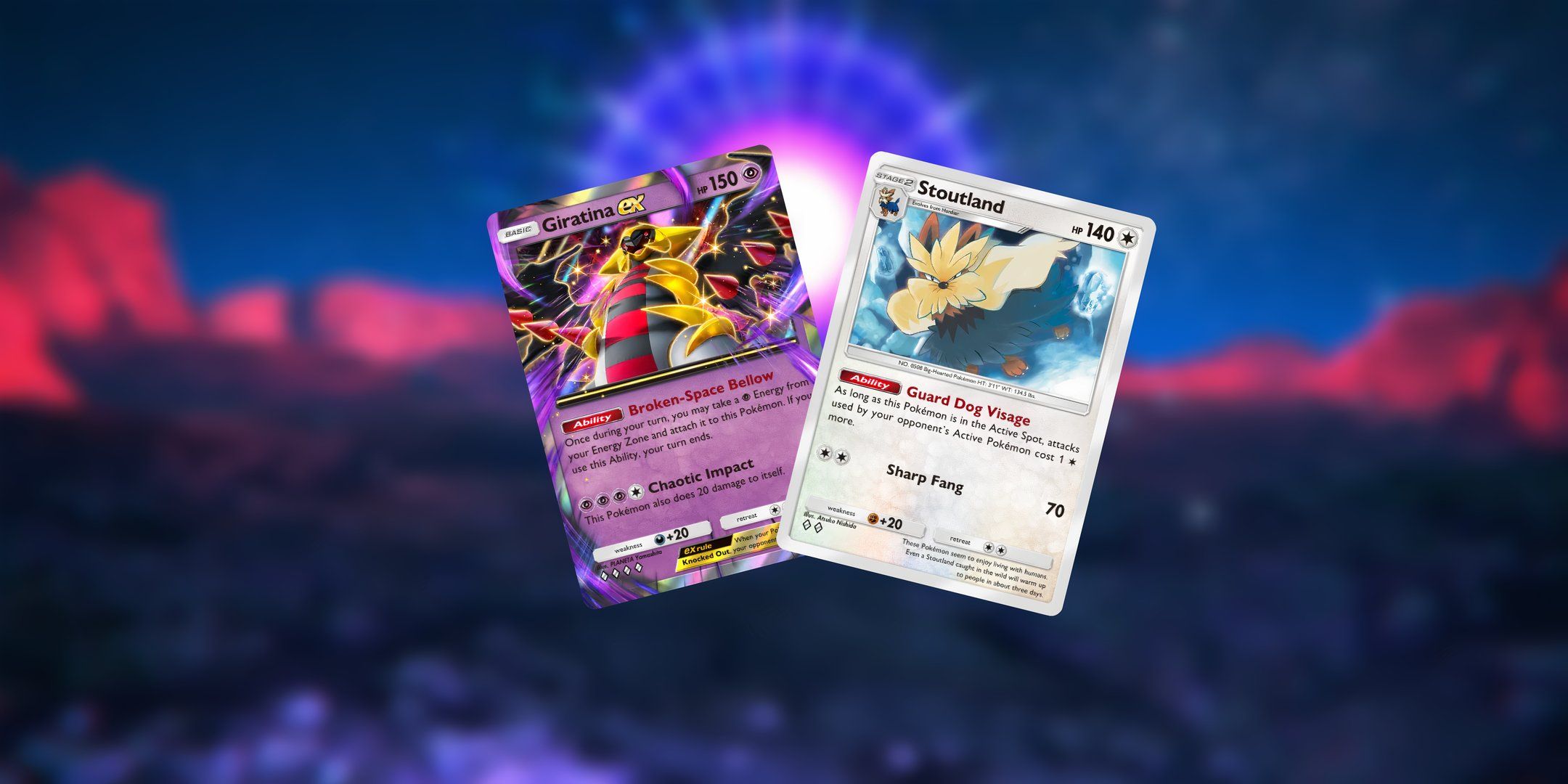 giratina and stoutland from tcg pocket.