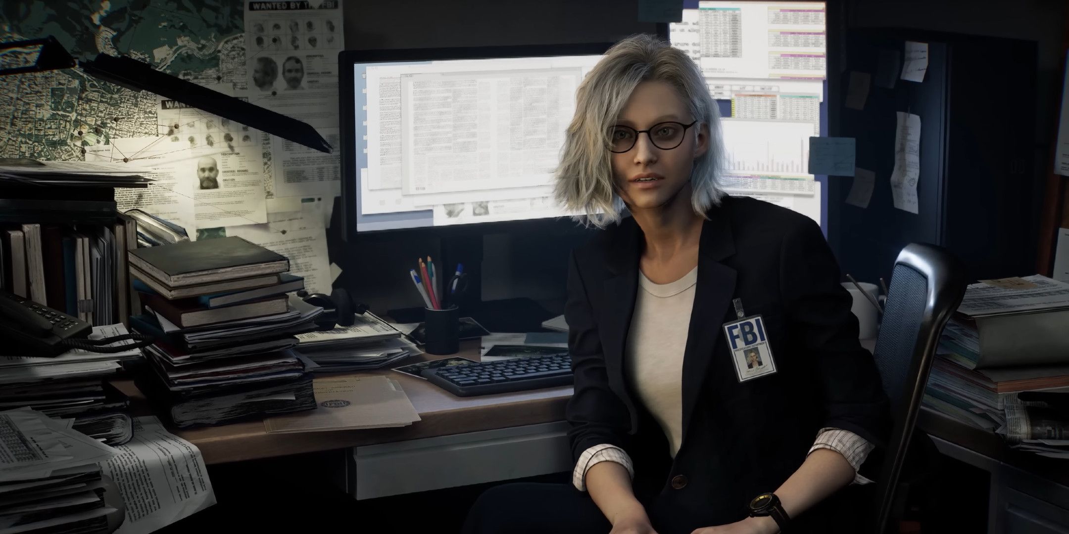 Grace Ashcroft sat at a computer desk