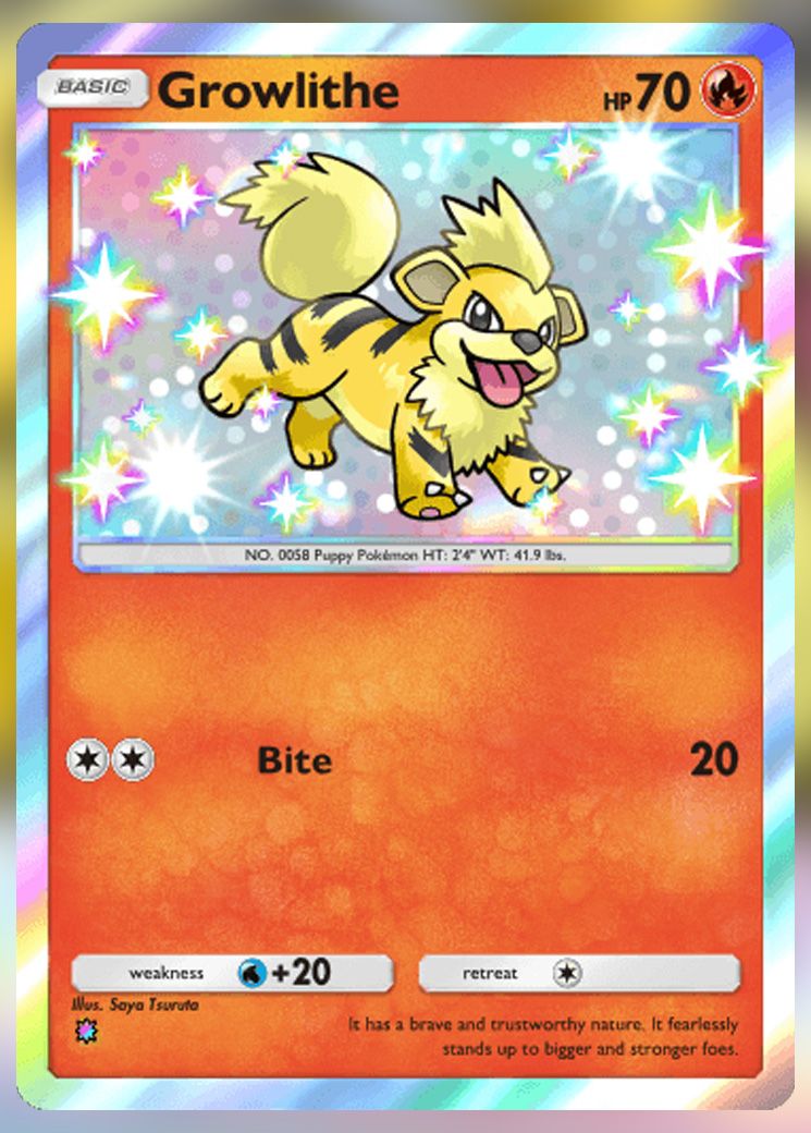 Growlithe from Extradimensional Crisis in Pokemon TCG Pocket.
