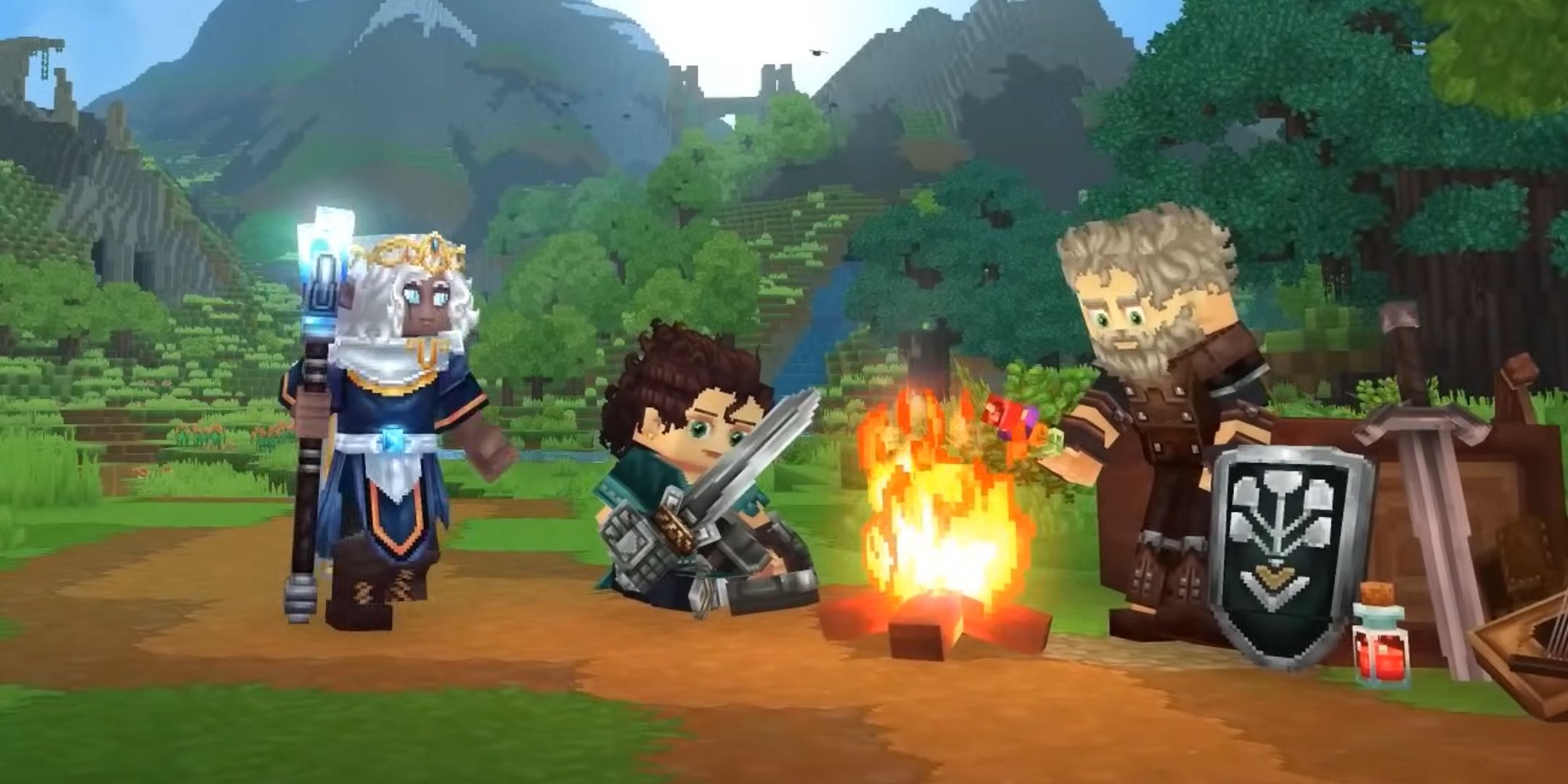 Hytale Three Characters In Front Of Fire