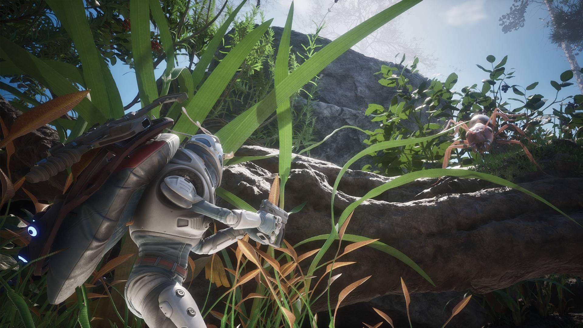 Infinitesemals Ant Charging At Hero In Tall Grass