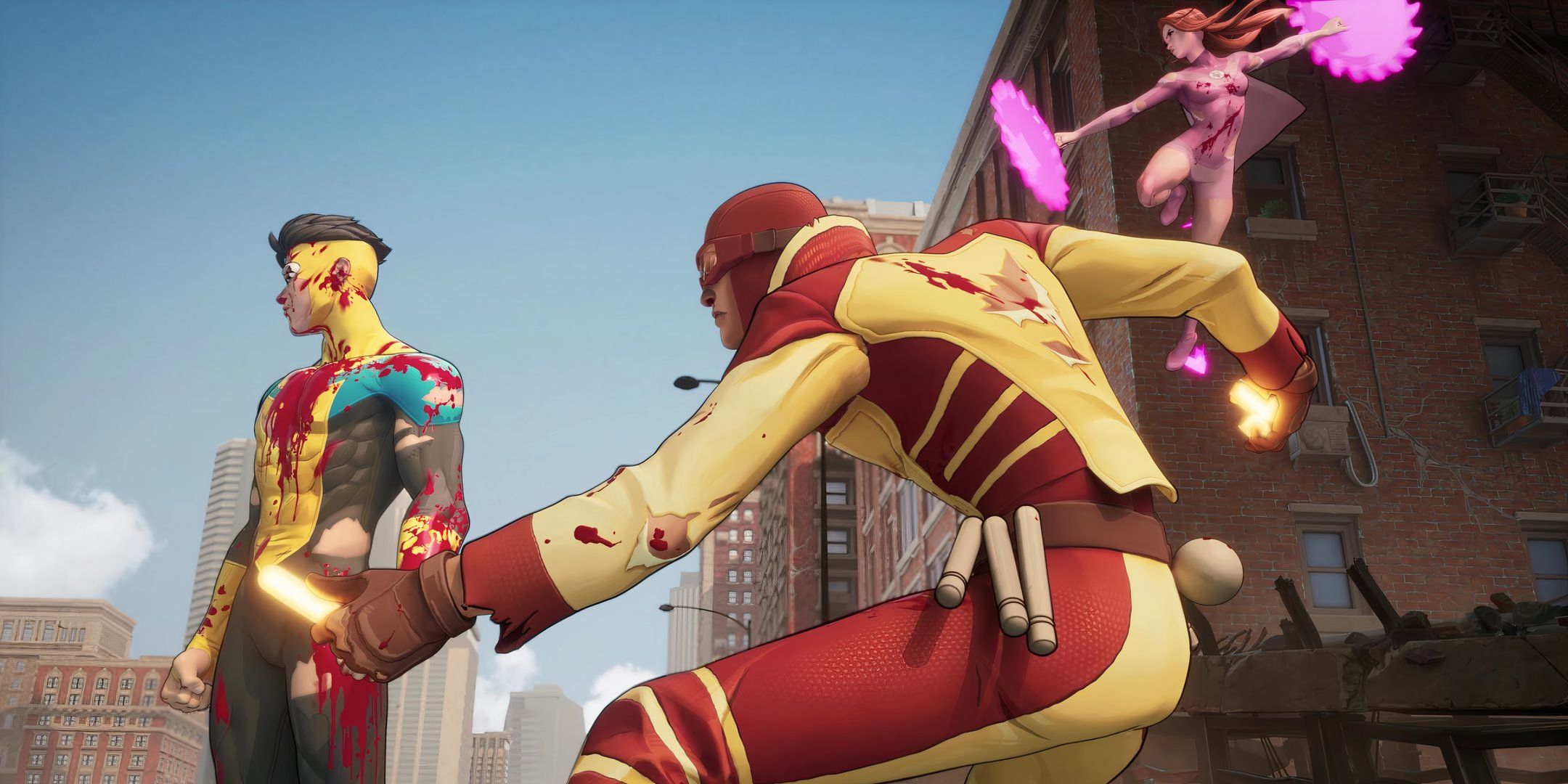 Mark, Rex, and Eve in Invincible Vs.