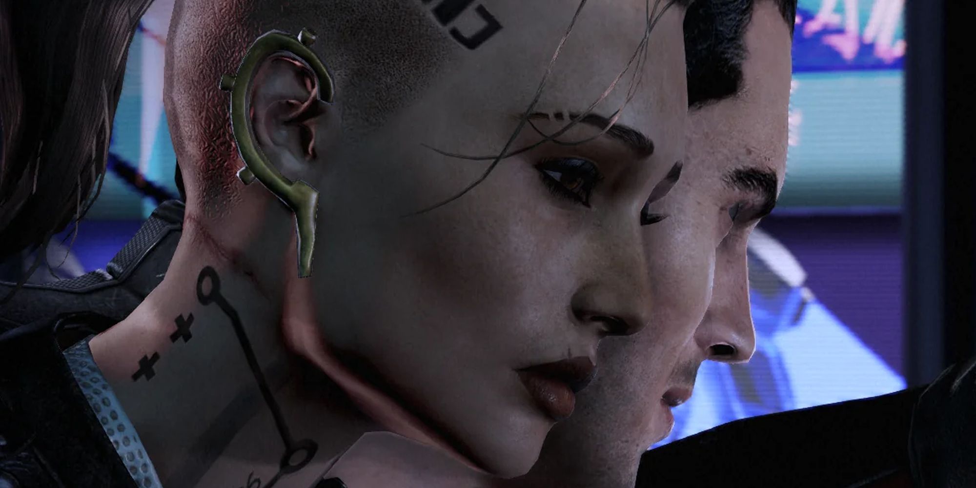 Jack and Kaidan side by side in Mass Effect.