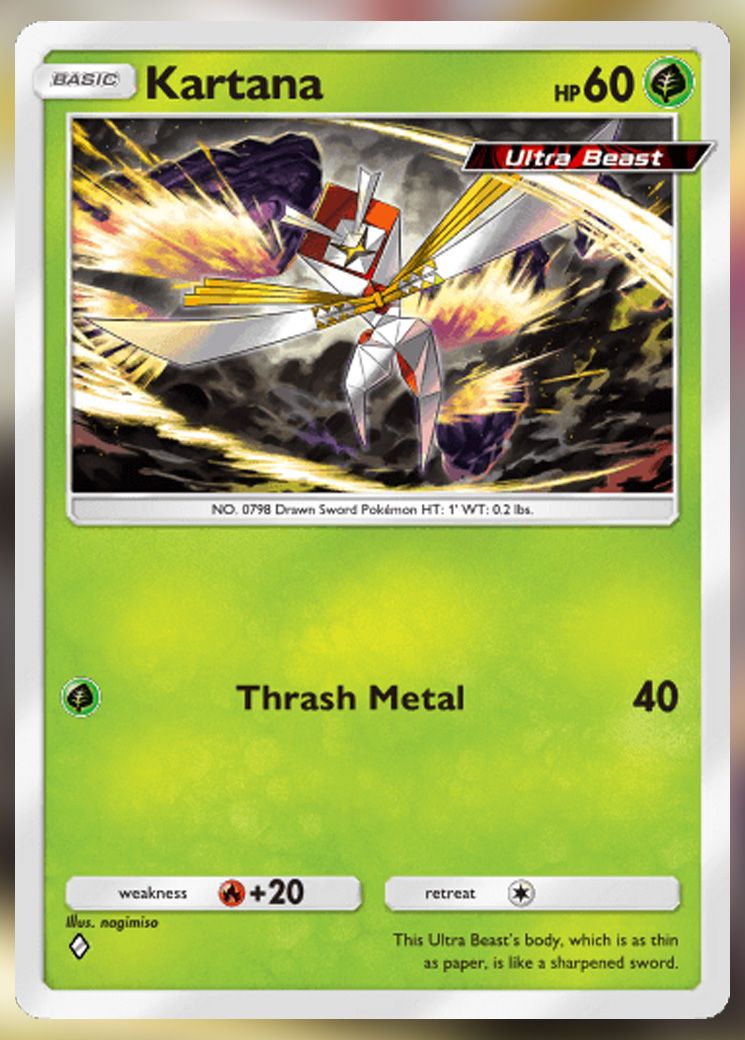 Kartana from Extradimensional Crisis in Pokemon TCG Pocket.