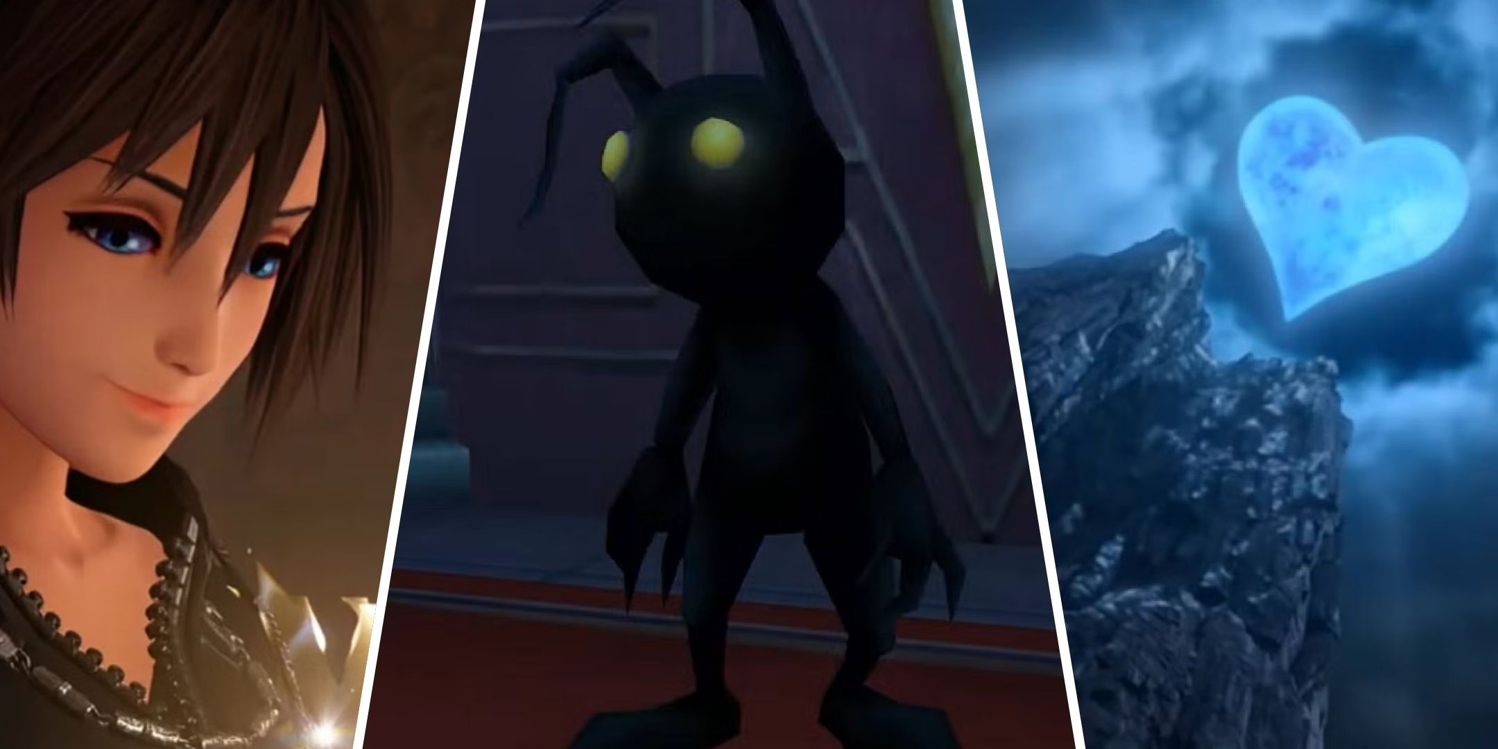 Xion, Sora as a Heartless, and Kingdom Hearts, from the Kingdom Hearts series.