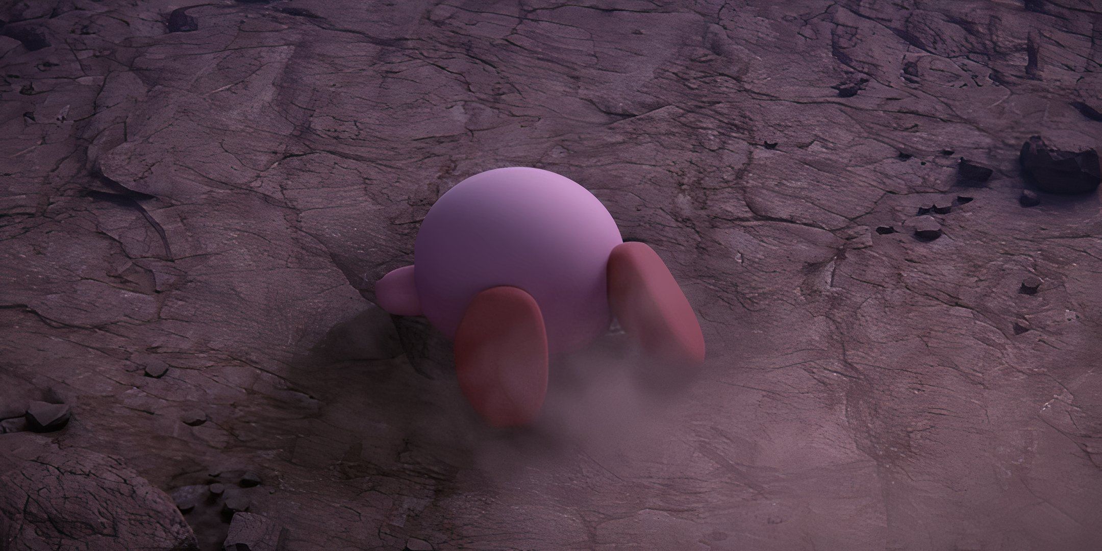 Kirby face down in the dirt in super smash bros ultimate.