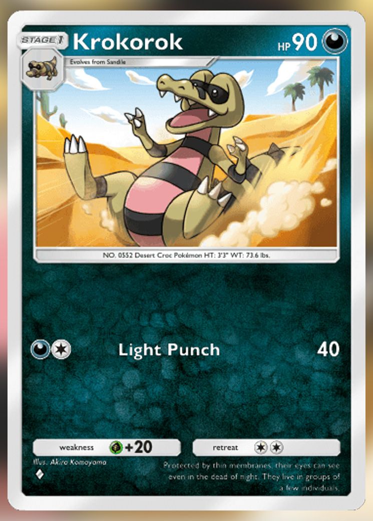 Krokorok from Extradimensional Crisis in Pokemon TCG Pocket.