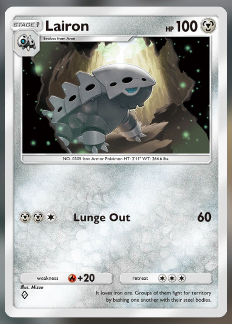 Lairon from Extradimensional Crisis in Pokemon TCG Pocket.